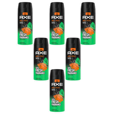axe Deo-Set Bodyspray Jungle Fresh 6x 150ml Deo Deospray ohne Aluminiumsalze, für effektiven Schutz vor Körpergeruch