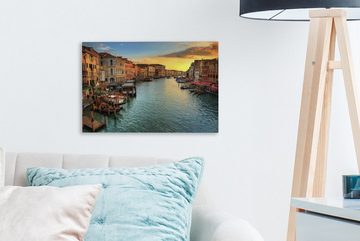 OneMillionCanvasses® Leinwandbild Venedig - Sonnenuntergang - Italien, Venedig (1 St), Wandbild Leinwandbilder, Aufhängefertig, Wanddeko, 30x20 cm
