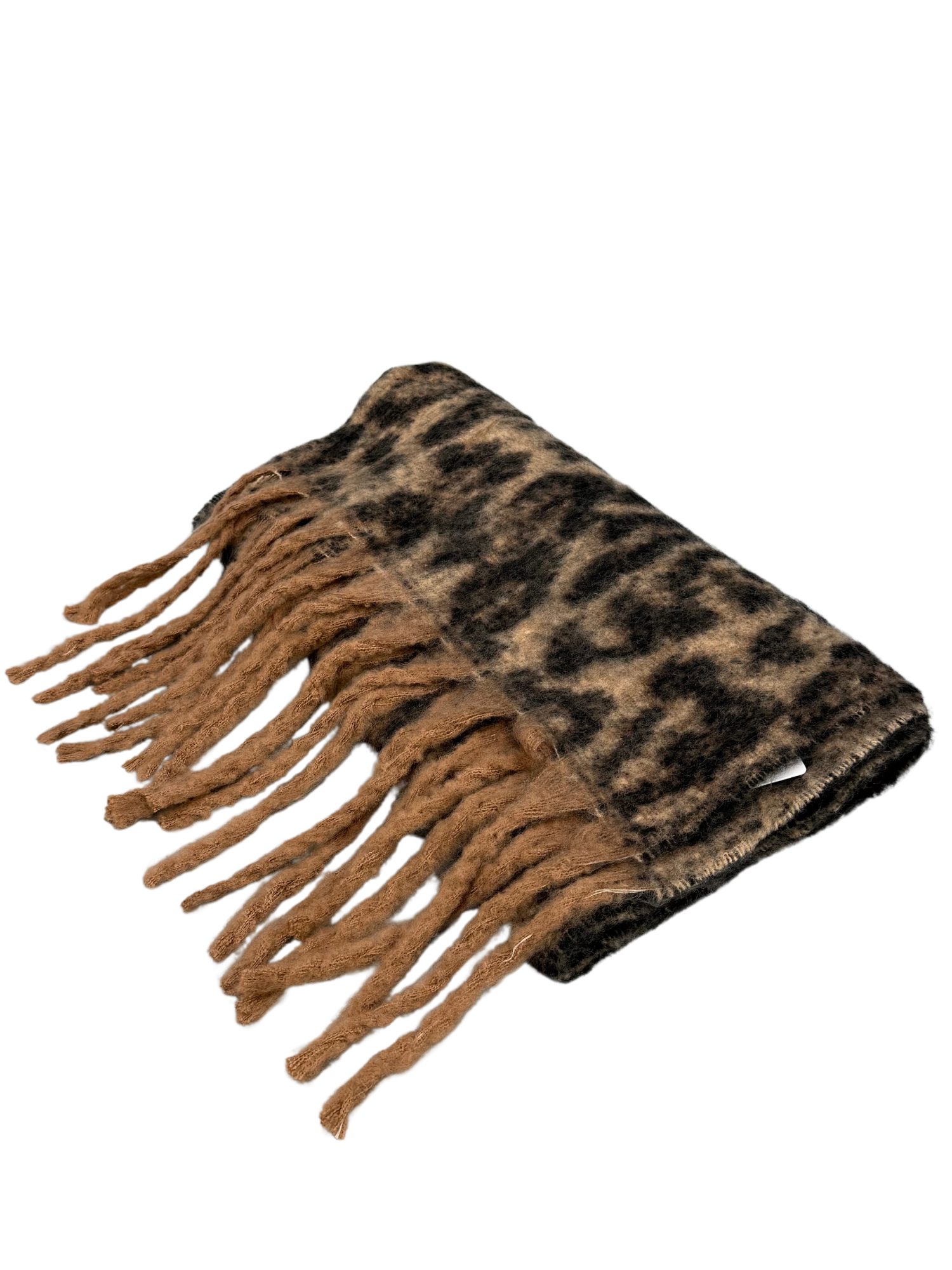 Adel Bags Modeschal Trendiger & Hochwertiger Schal mit Leopardenmuster und Fransen