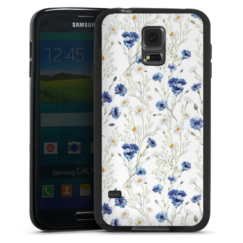 DeinDesign Handyhülle Muster Blume Blumen Flower Pattern 6, Samsung Galaxy S5 Silikon Hülle Bumper Case Handy Schutzhülle