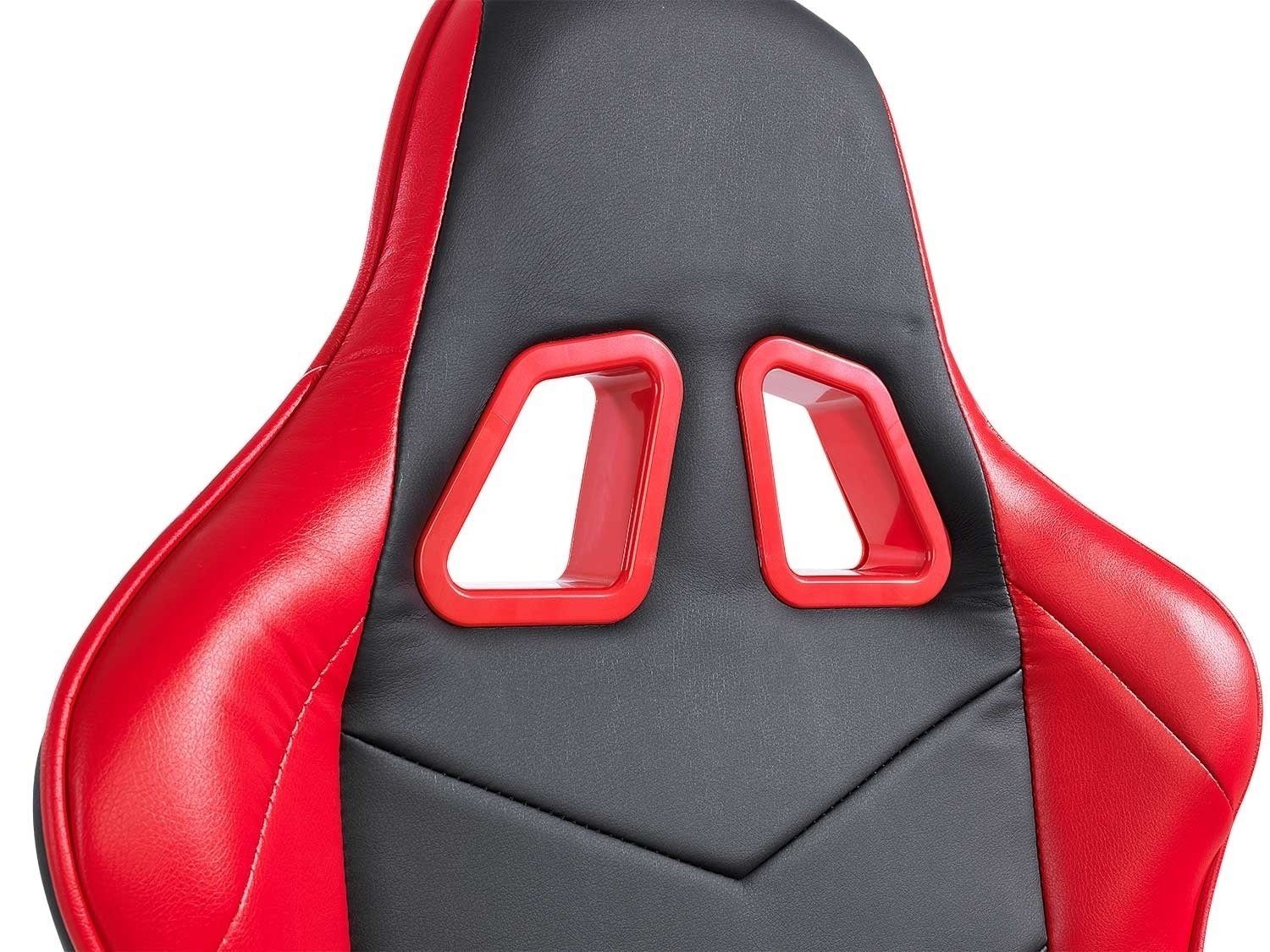 Home4You Armlehnen, Rot, mit Kissen Schwarz, verstellbare Gaming-Stuhl Kunstlederbezug,