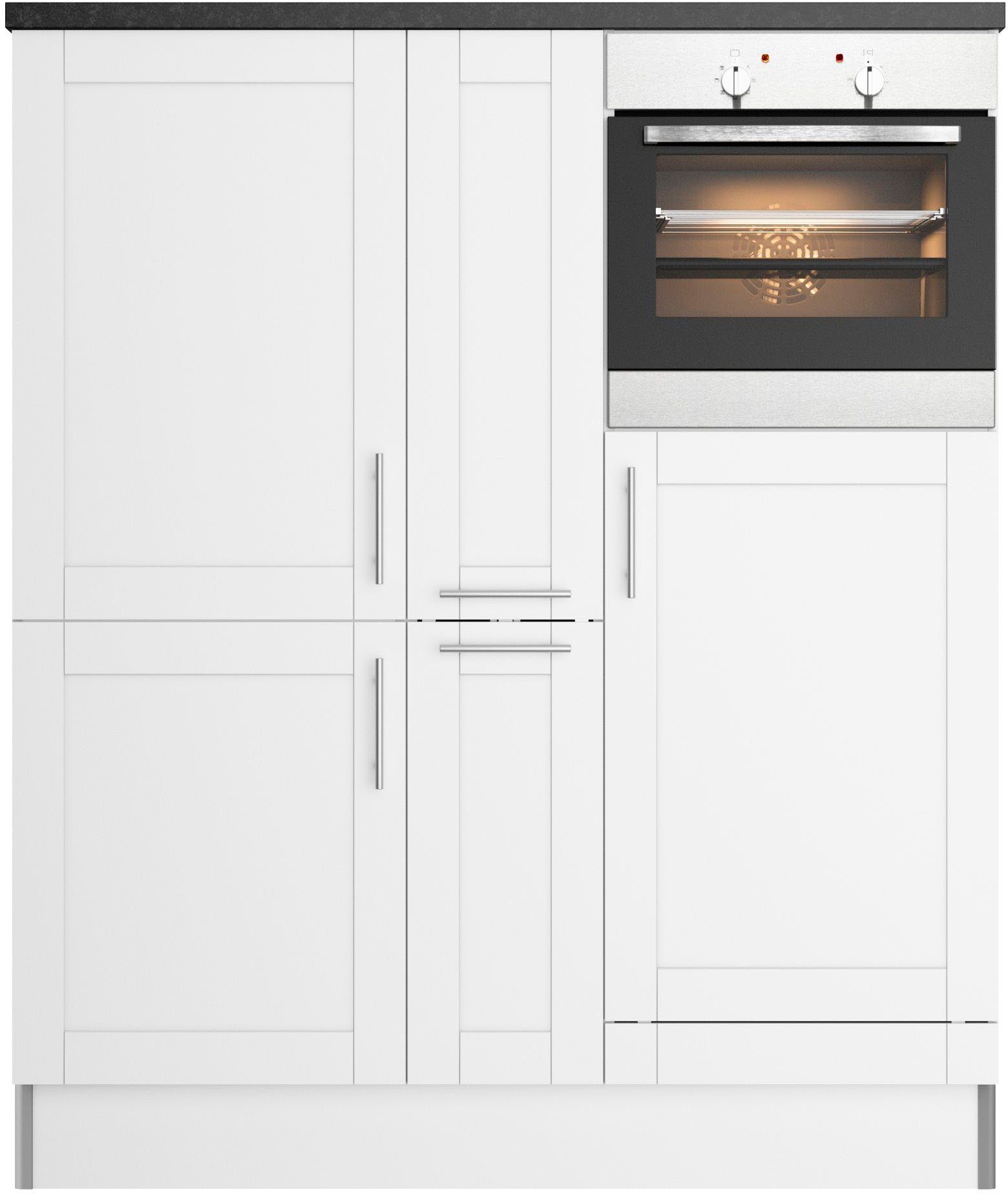 OPTIFIT Küche Ahus, 150 cm breit, ohne E-Geräte, Soft Close Funktion, MDF Fronten schwarz|weiß