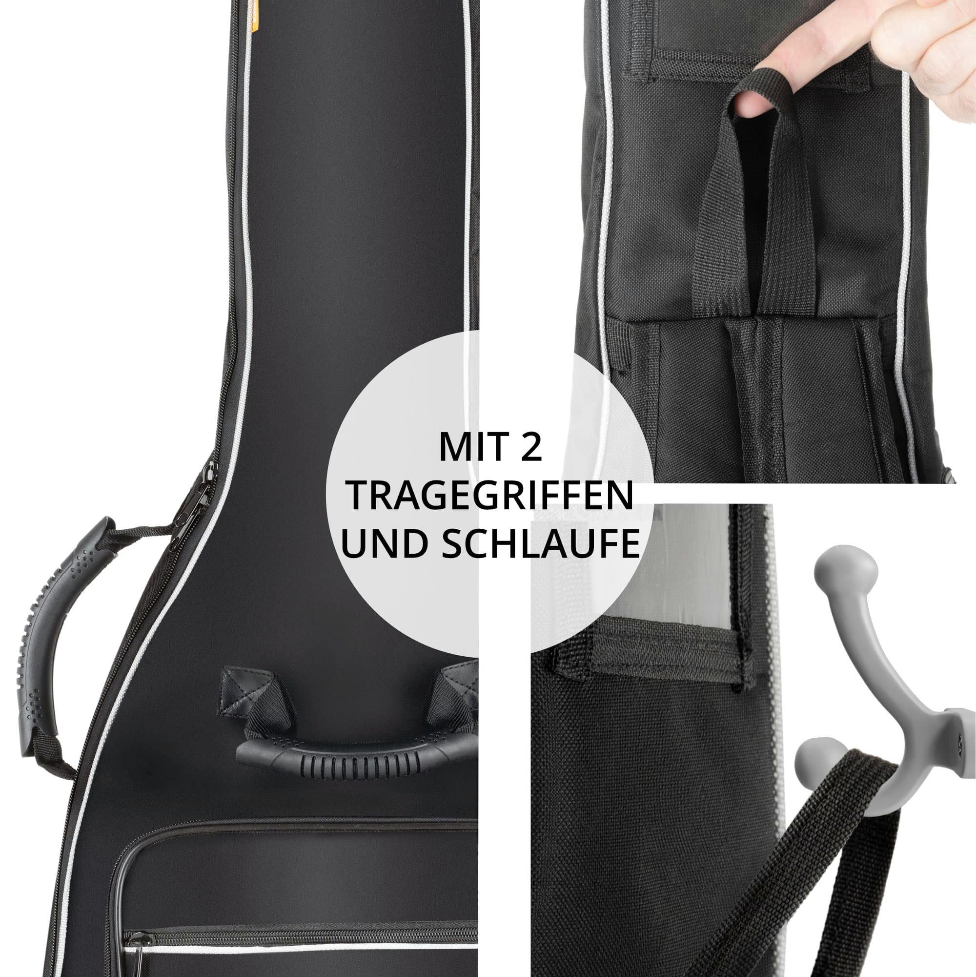 McGrey Gitarrentasche Ecobag E-Gitarrentasche (Gigbag mit weicher Polsterung, inkl. 2 Fronttaschen für Noten/Zubehör), 2 ergonomische, verstärkte Tragegriffe