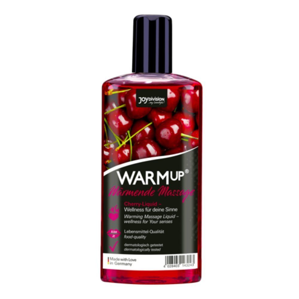 JOYDIVISION Gleit- und Massagegel WARMup Cherry Liquid, Flasche mit 150ml, wärmendes Massagegel mit Kirschduft und Geschmack