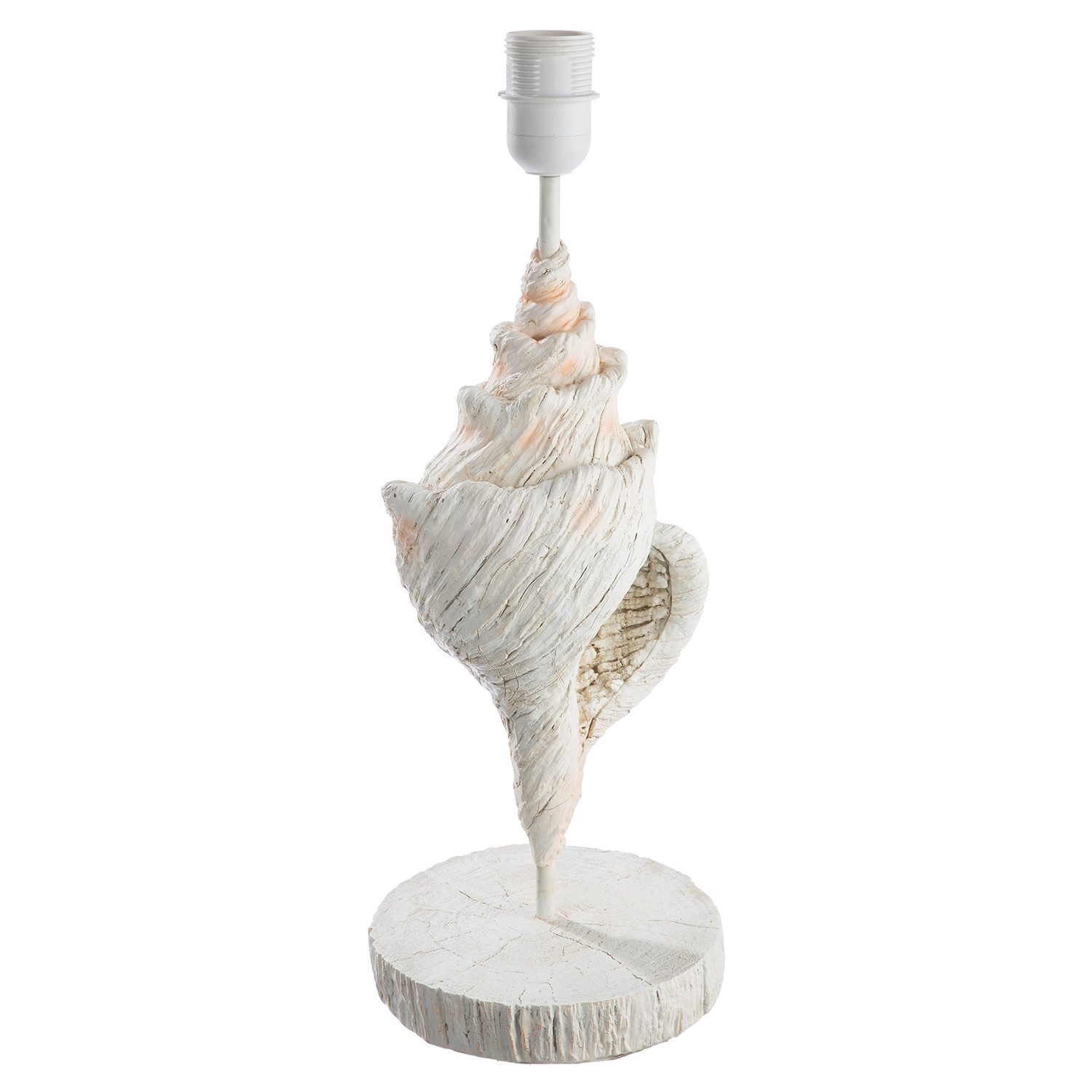 GILDE Tischleuchte SEASHELLS Leuchte - weiß - Kunstharz - Höhe 54,5cm x Ø 29,5cm - Lampe, Tischlampe - Schreibtischlampe - Nachttischlampe