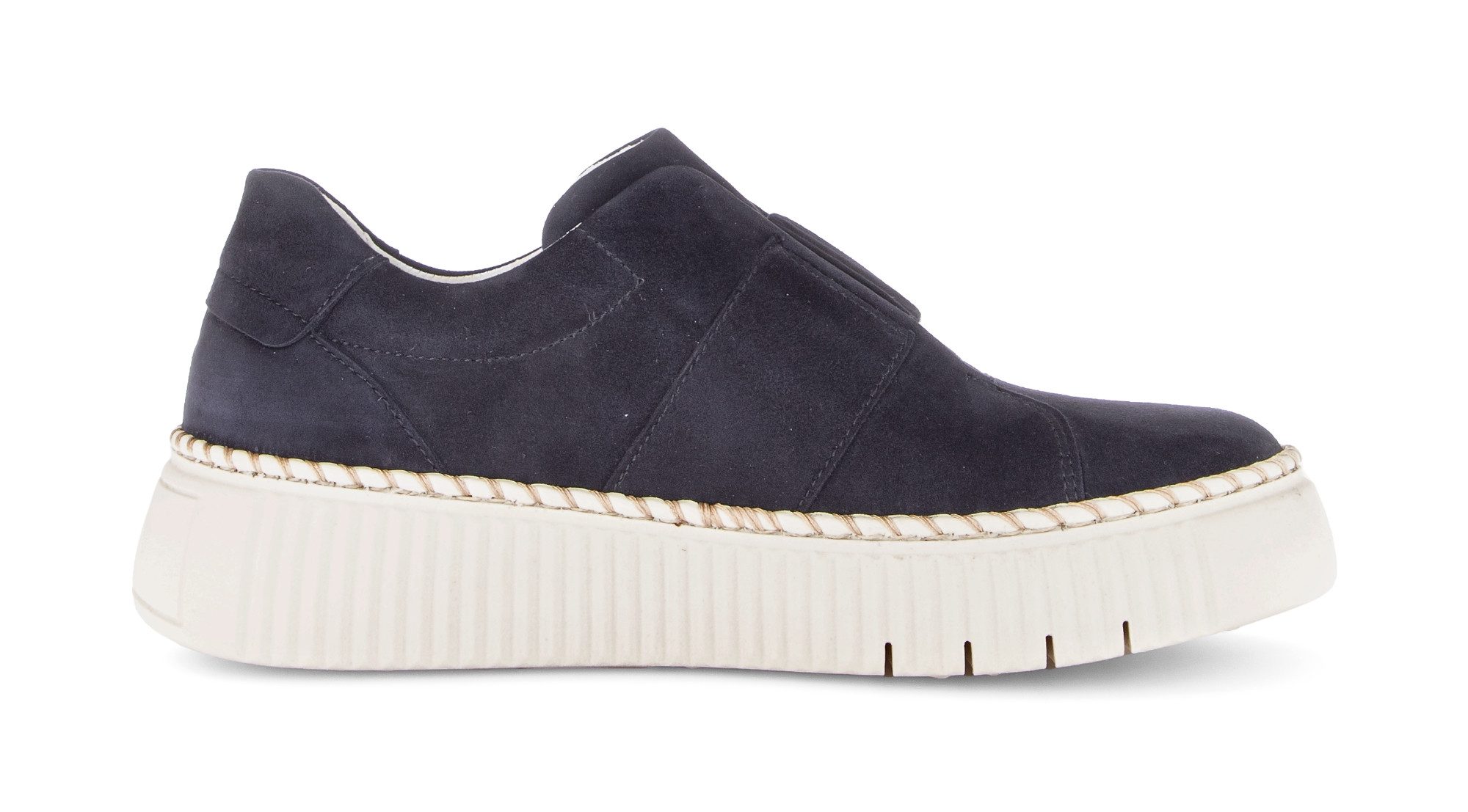 Gabor Plateausneaker, Freizeitschuh, Halbschuh, Slipper mit Gummizug-Band über dem Rist