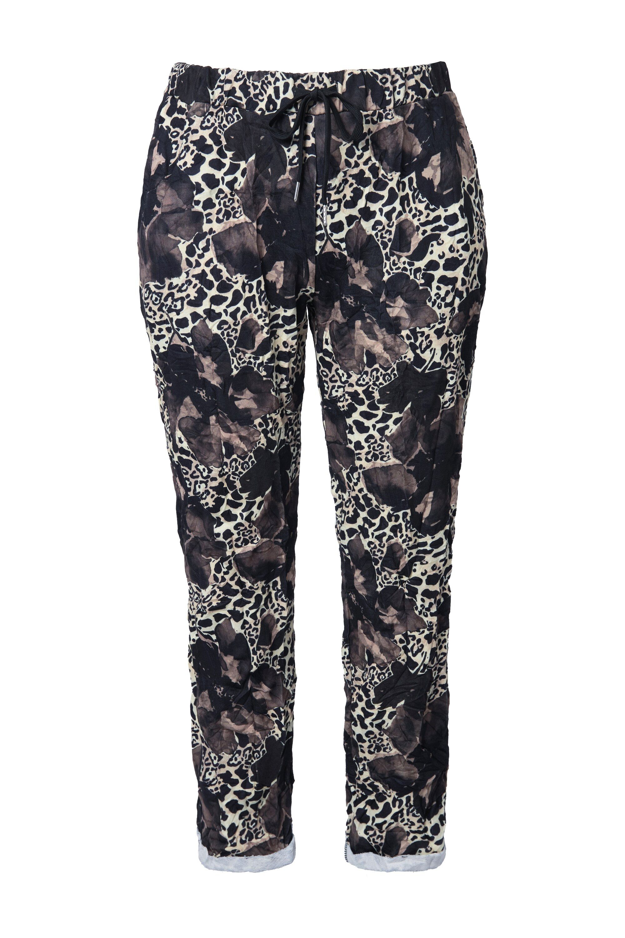MIAMODA Funktionshose Hose Joggpants Crinkle Blumen-Print günstig online kaufen