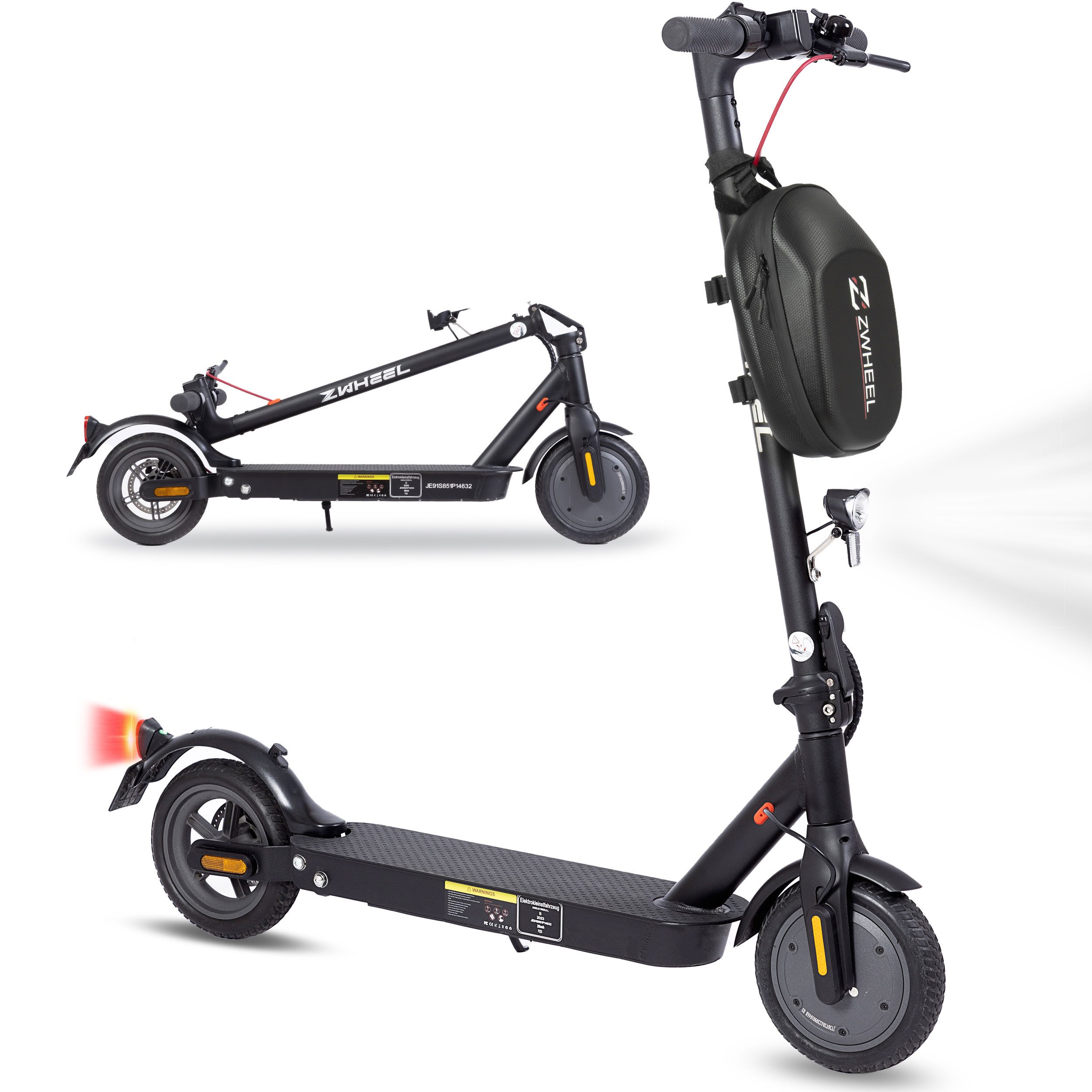 E-Scooter mit Straßenzulassung 120kg, 8''/10'', 30/40km, Scheibenbremse