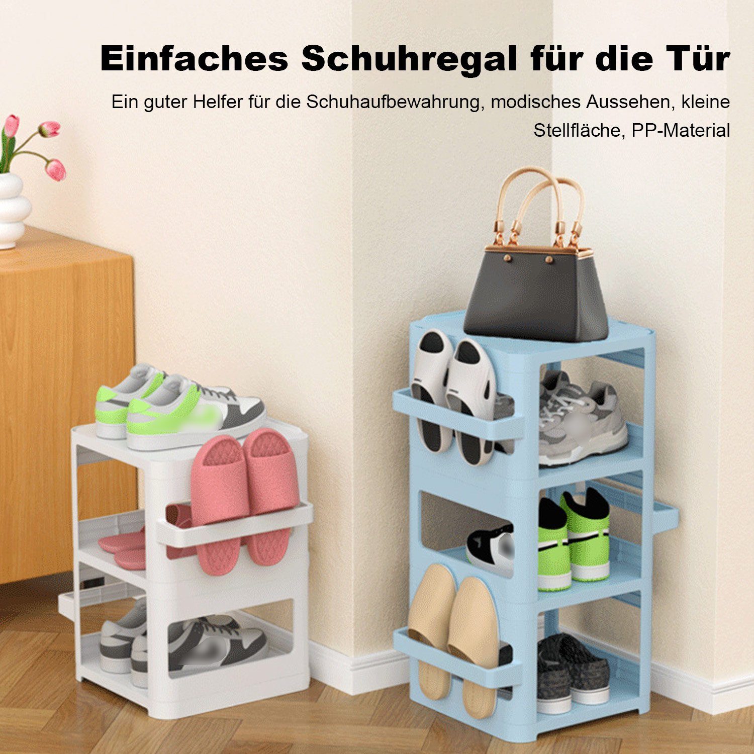 DIY-Regal Schuh-Organizer Weiß Schuhregal Daisred Steckregal Schuhregal