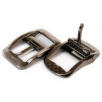 Anthoni Crown Ledergürtel Vollledergürtel mit Schließe in schwarz-Metallic