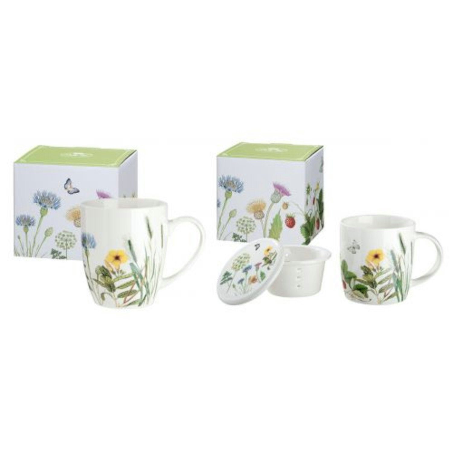 GILDE Tasse Porzellantasse "Wild Flowers", ca. 12,5 x 10 cm, Porzellan