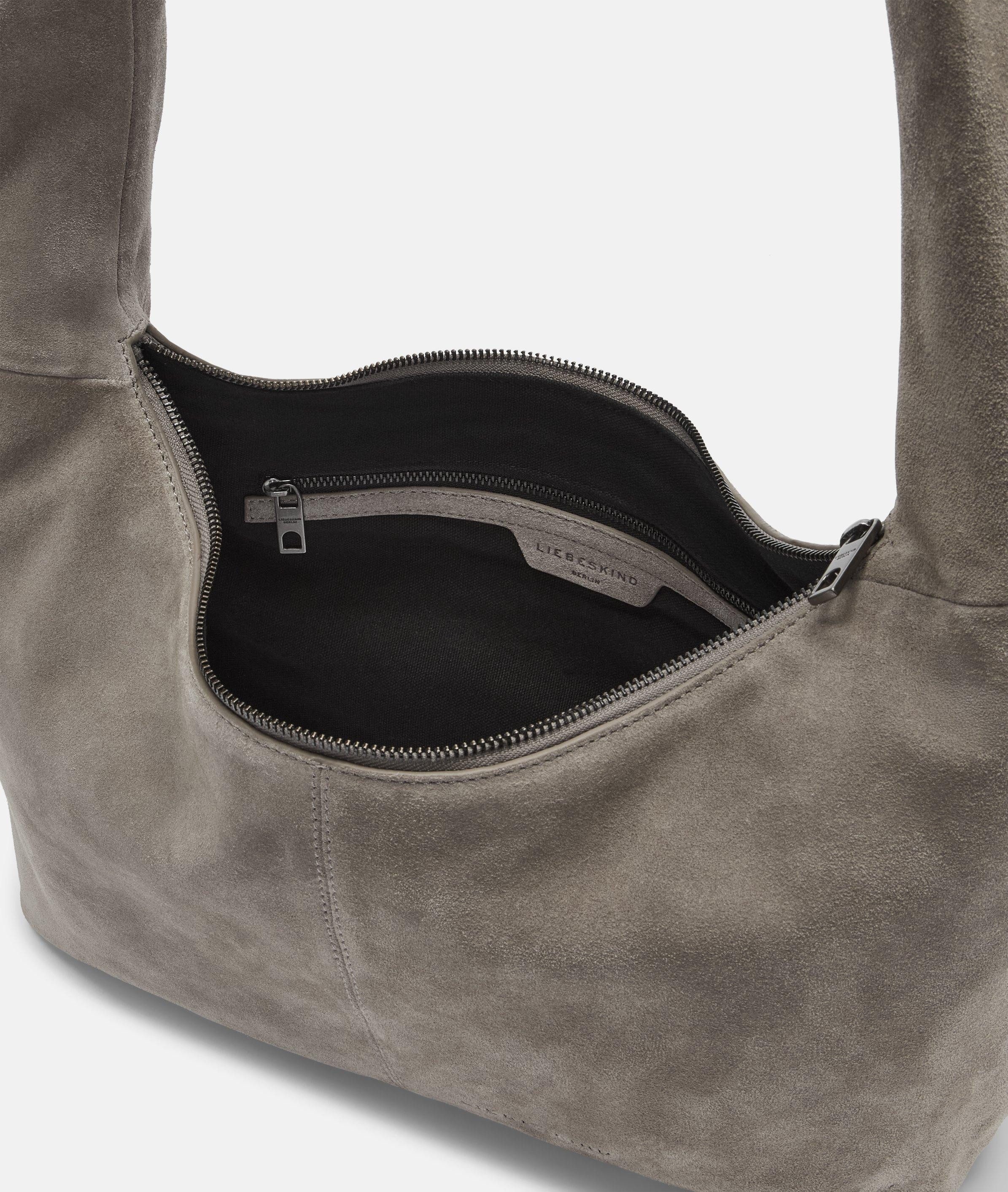 Liebeskind Berlin Schultertasche Hobo, Geräumige Tasche aus weichem Veloursleder