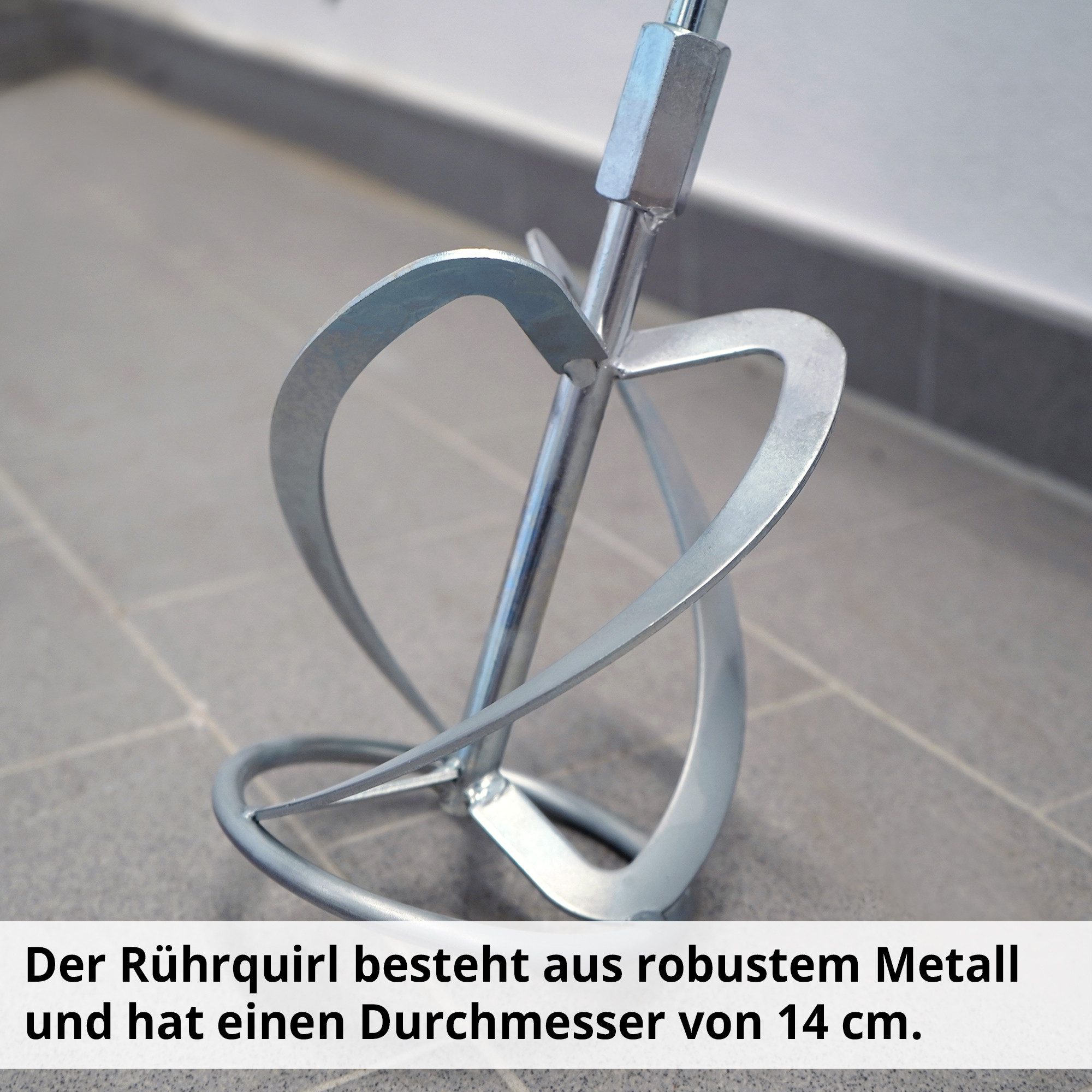 Hecht Rührwerk 1140 Farbrührer Mörtelrührer Quirl 2-Gang 38 Nm M14, Ø 140 mm, 1-tlg., stufenlos regelbar Metallgetriebe Estrichrührer