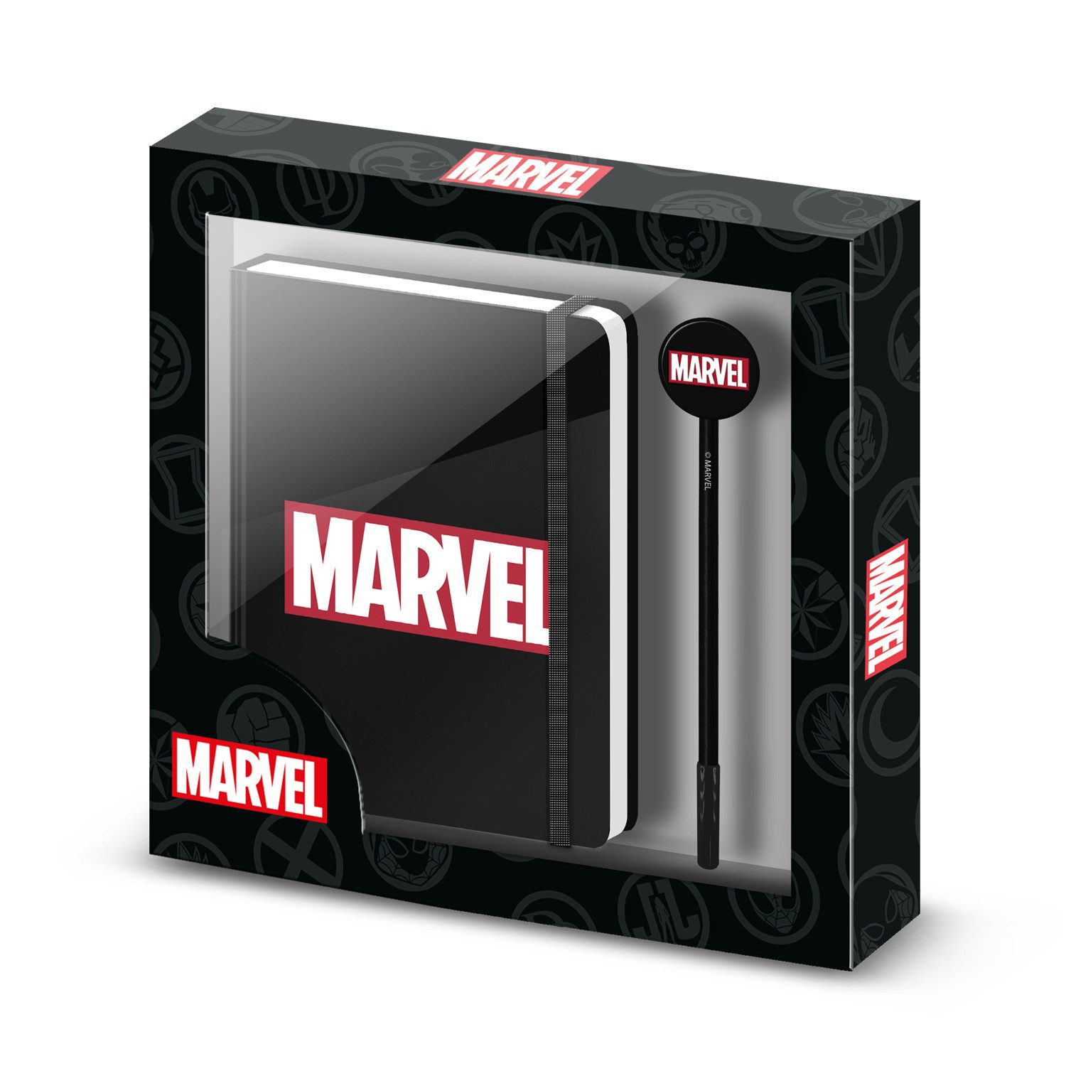Karactermania Notizbuch Marvel Comics Geschenkbox Tagebuch Schule Kuli, Notizbuch + Kugelschreiber
