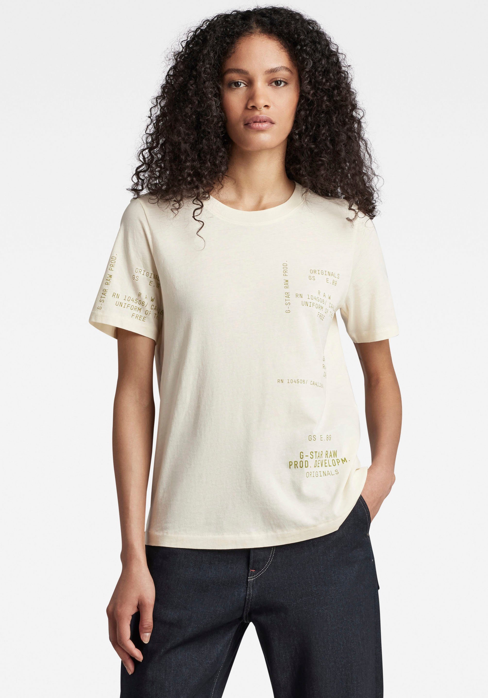 G-Star T-Shirt RAW Type papyrus Face