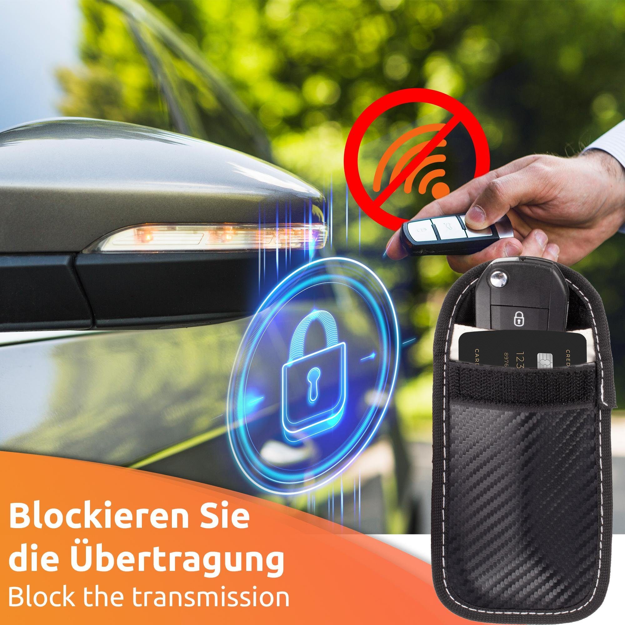 Strahlenschutz-Tasche 1x Autoschlüssel ECENCE Schlüsseltasche Tasche