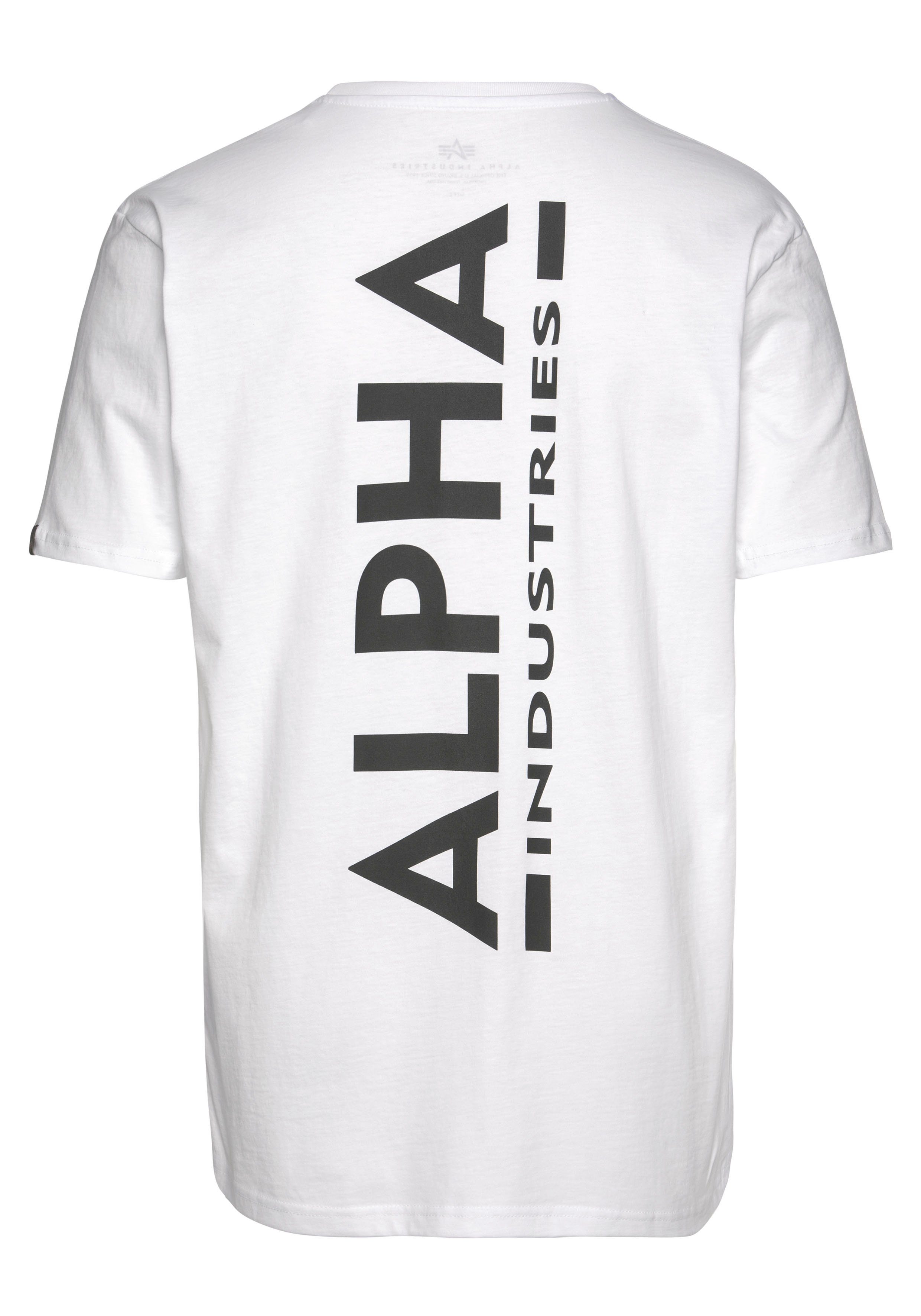 Alpha Industries Rundhalsshirt Backprint T weiß