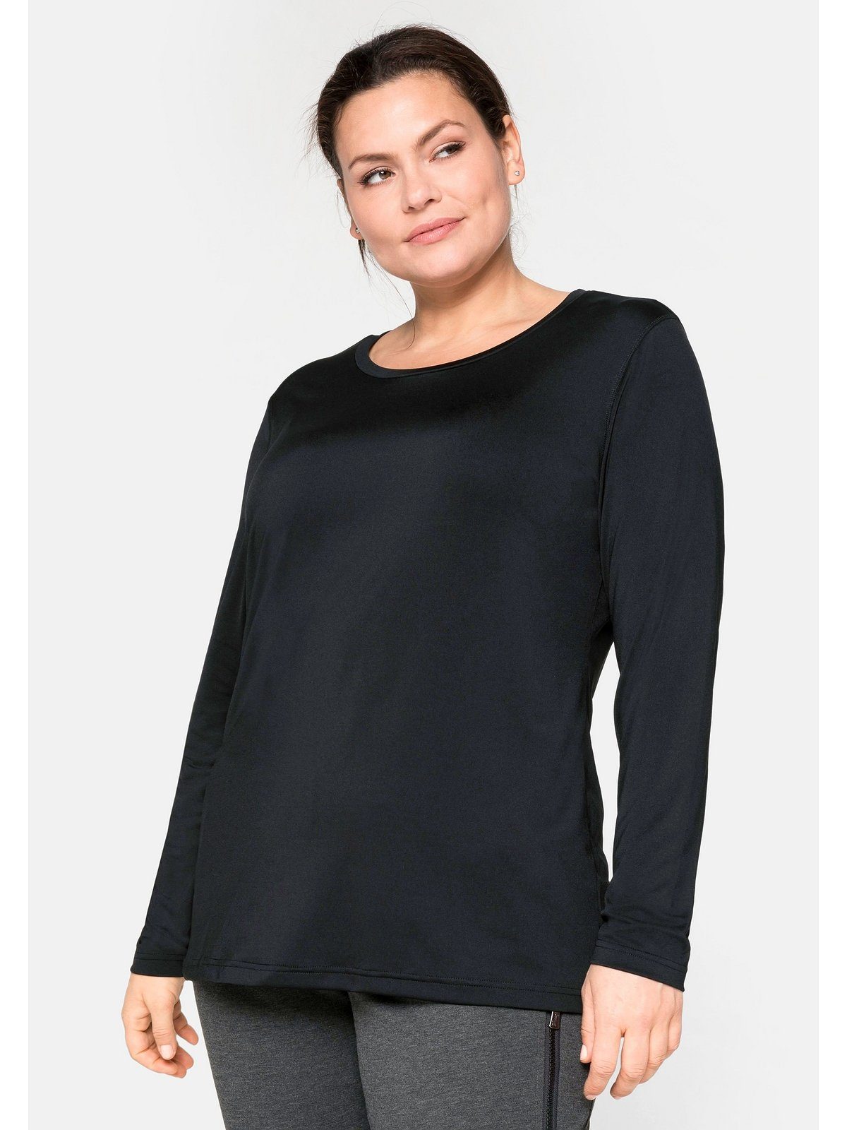 Sheego Langarmshirt Große Größen mit reflektierendem günstig online kaufen