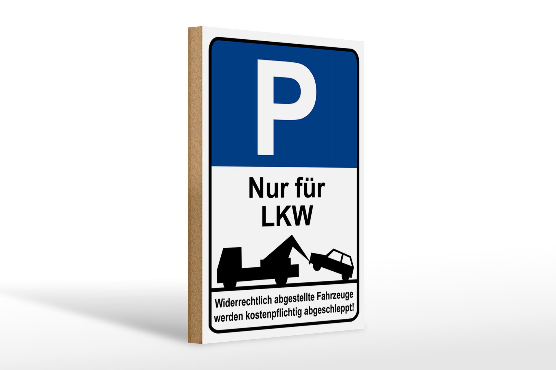 Femer GmbH Holzbild Hinweis 20 x 30cm Parkschild Nur für LKW, Auto Motorrad Werkstatt Garage, Hinweise und Warnungen, Parkplatz (1 St), Glatte Holzfaserplatte (MDF), vorn beschichtet