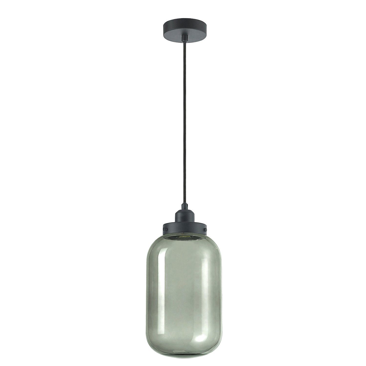 Home4Living Pendelleuchte Hängeleuchte Rauchglas transparent E27, ohne Leuchtmittel, Rauchglas