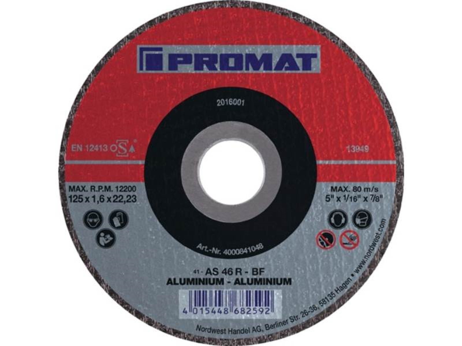 Wir haben alles PROMAT Trennscheibe 25er Pack Trennscheibe PROMAT D115x1,6mm ALU für ger.Alu.Bohr.22,23mm