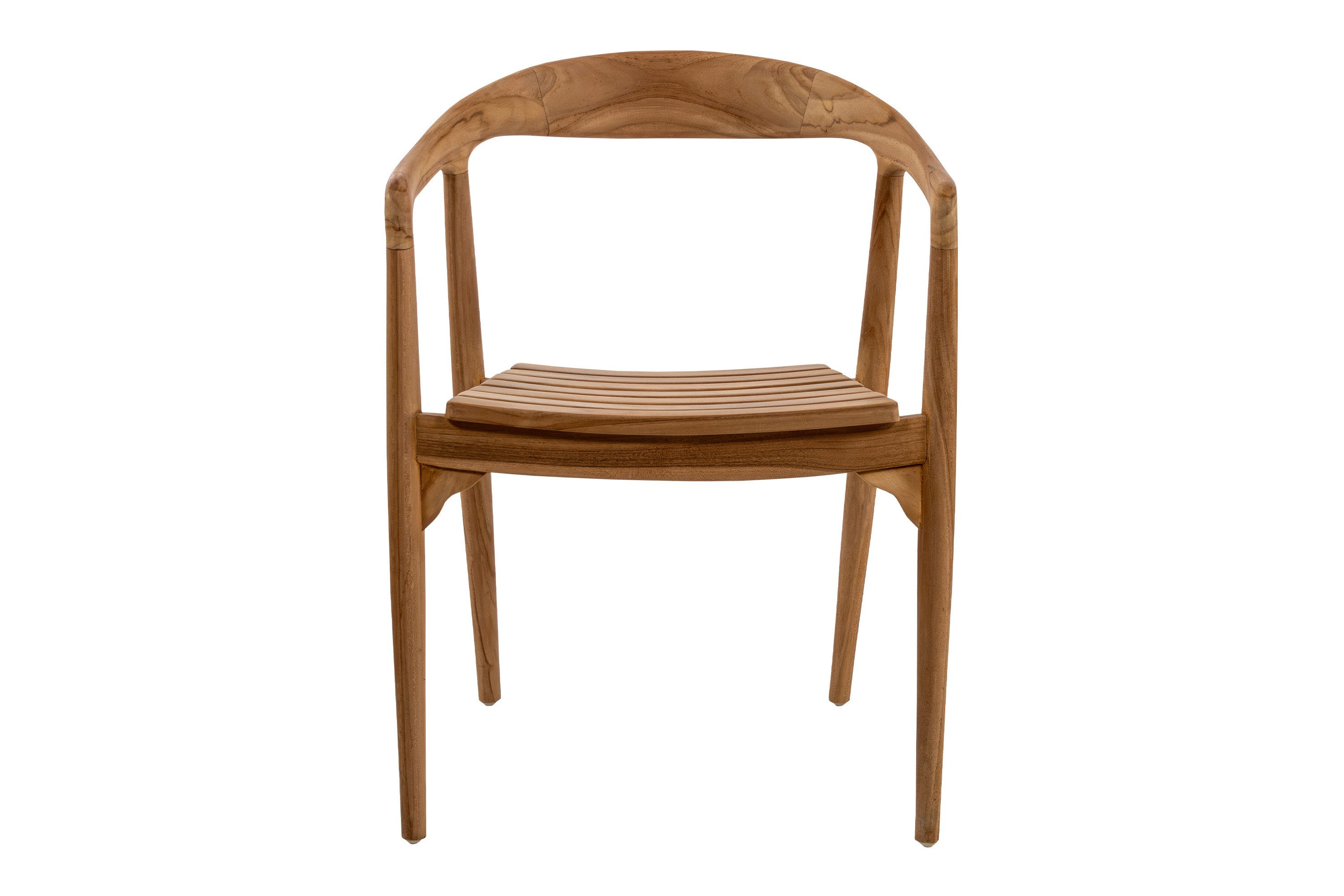 SAM® Gartenstuhl Samanta, Teakholz massiv, mit Armlehnen, natürliche Holzmaserung