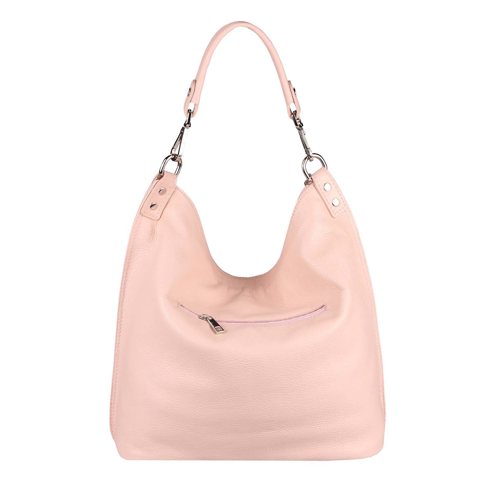 ITALYSHOP24 Schultertasche MADE IN ITALY XL Damen Nappa Leder Handtasche Shopper Umhängetasche, große 3xFach geteiltes Hauptfach, Freizeit Abend Reise Sport Urlaub