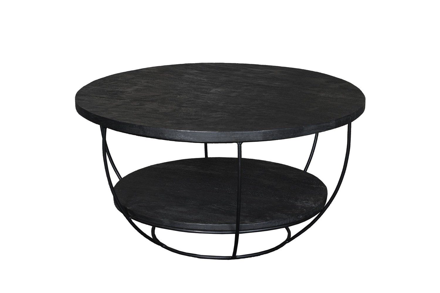 Beistelltisch Brix Couchtisch 65x65x34 cm Mangoholz Stahl Schwarz