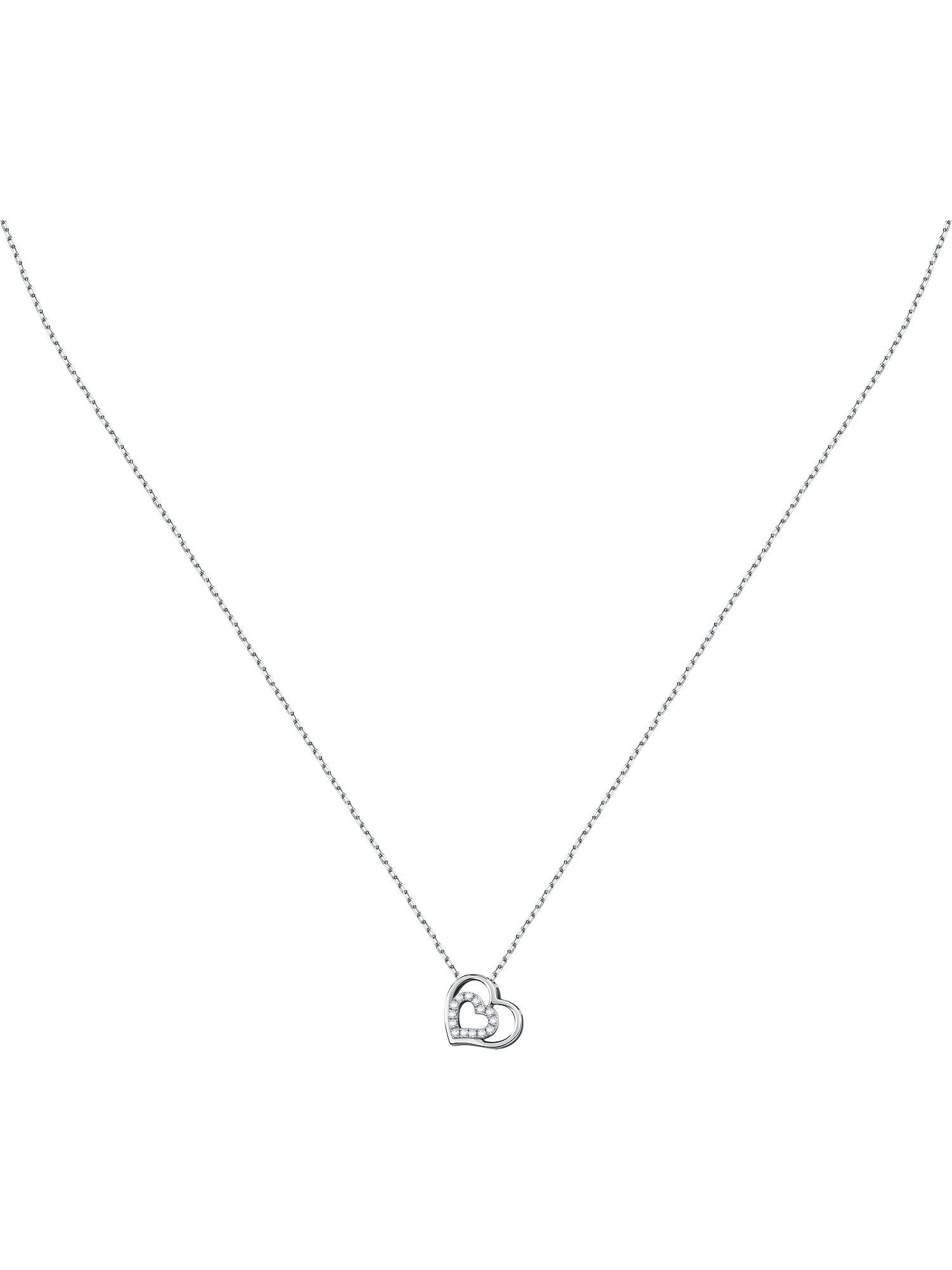 CHRIST Collier CHRIST Damen-Kette 375er Weißgold 14 Diamant Herz