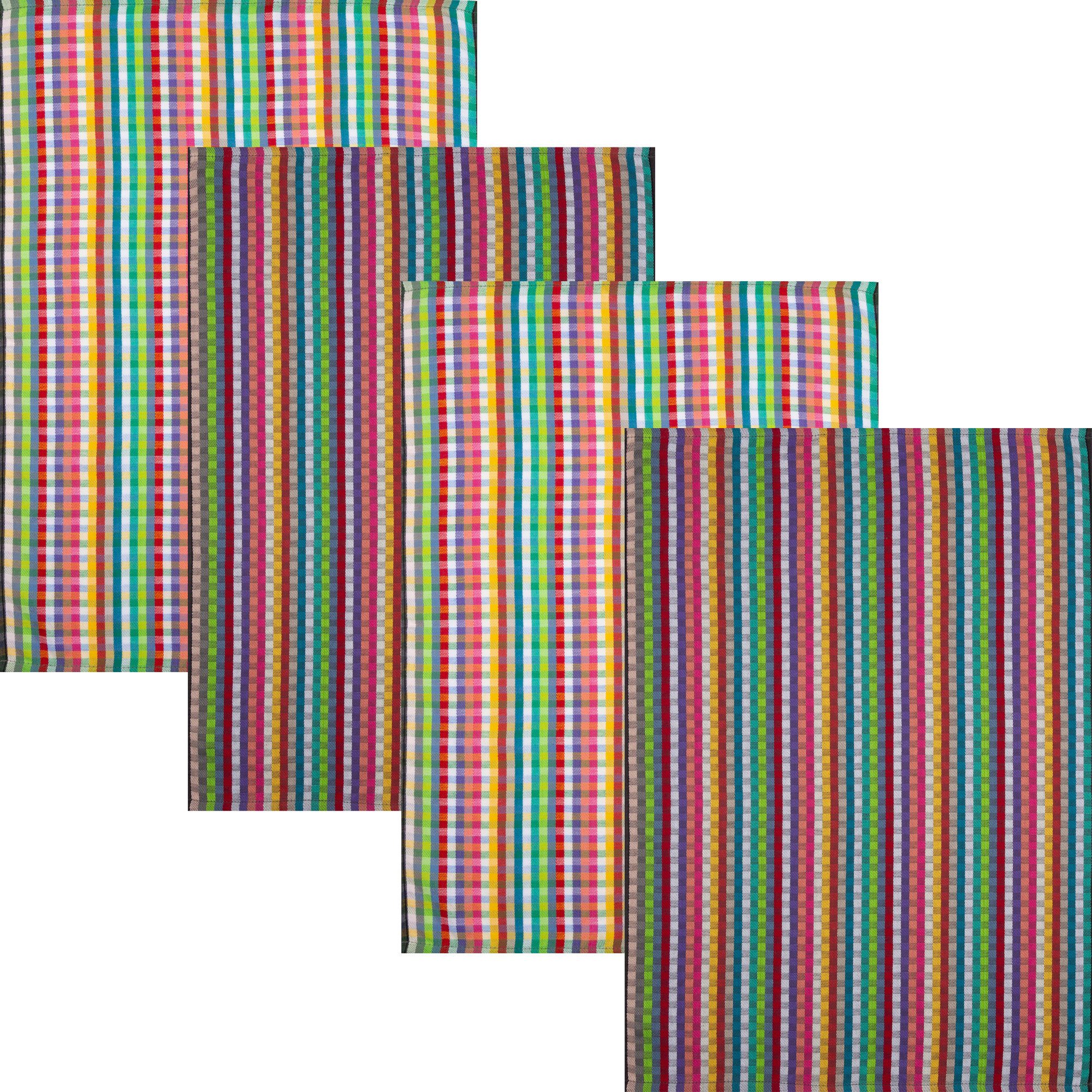 Kracht Geschirrtuch Küchenhandtuch 4er-Pack, Baumwolle Streifen günstig online kaufen