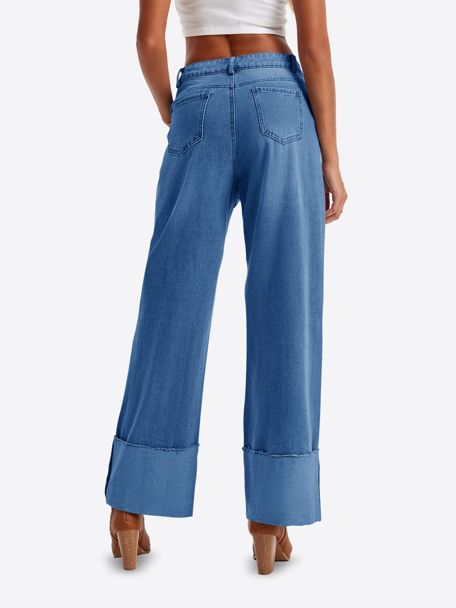 Imily Bela Regular-fit-Jeans Damen Jeans locker geschnittene gerade (Packung, 1-tlg., 1per-Pack) krempelbar – Bild 2 von 5