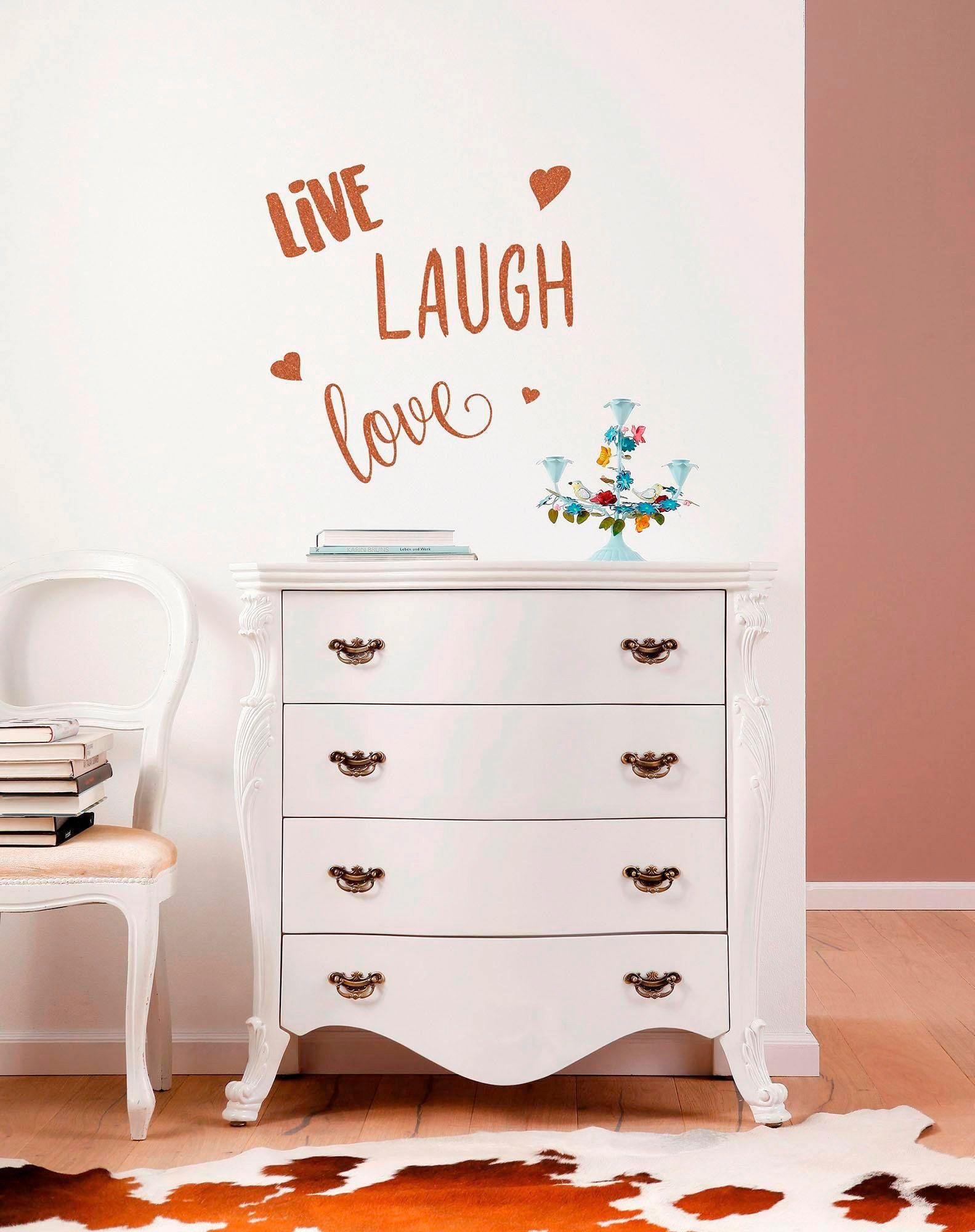 Komar Wandtattoo LIVE LOVE Wandtattoo cm St), LAUGH 50x70 selbstklebendes x (6 Höhe), (Breite