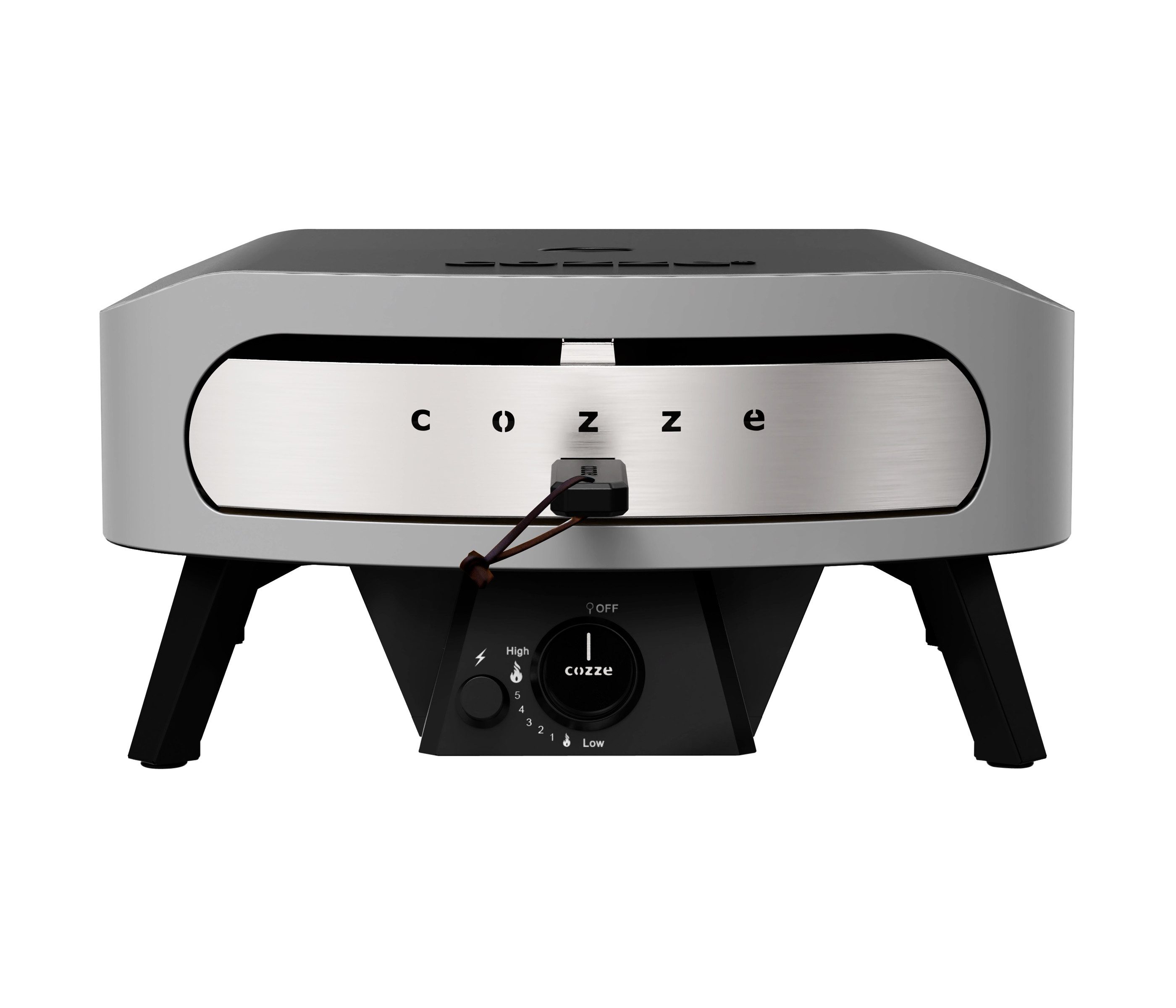 COZZE Pizzaofen Gas-Pizzaofen Classic 17", Backtemperatur bis 450°C, mit großer Öffnung, tragbar, inkl. Pizzastein, Grillfläche 43 x 43 cm