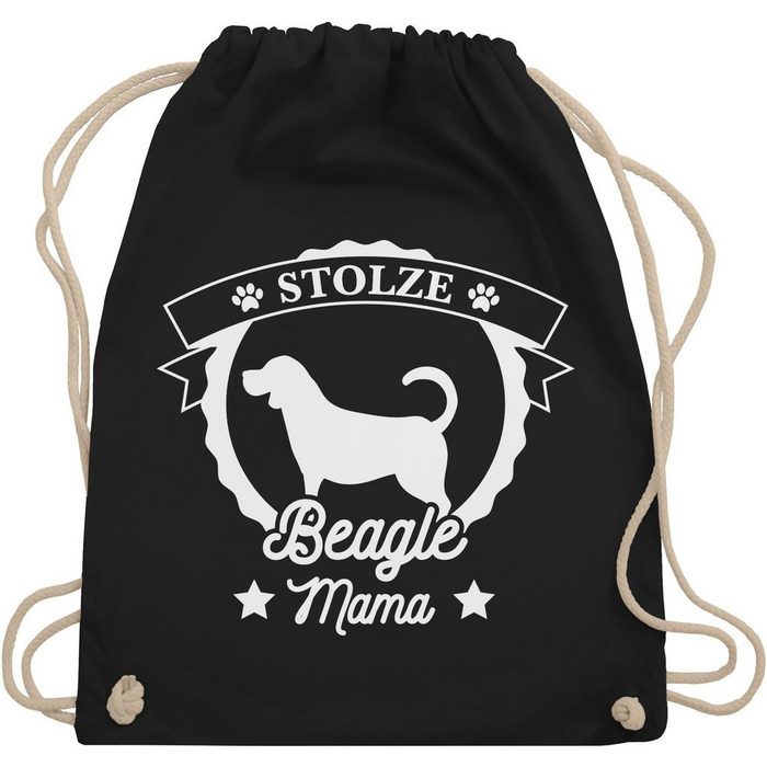 Shirtracer Turnbeutel Stolze Beagle Mama Geschenk für Hundebesitzer