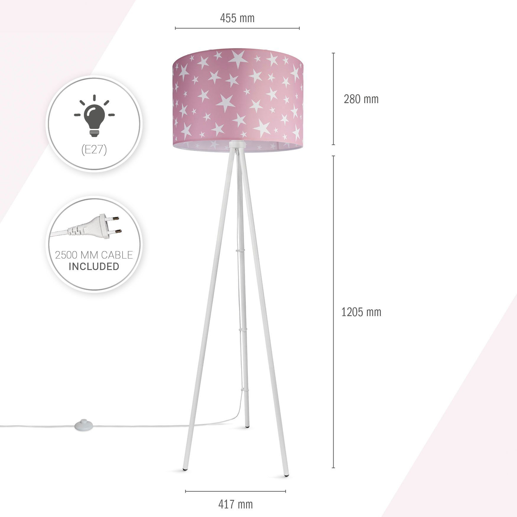 Paco Home Stehlampe Trina Capri, ohne Leuchtmittel, Kinderlampe LED  Kinderzimmer, Sternen-Motiv, Deko Stehleuchte E27