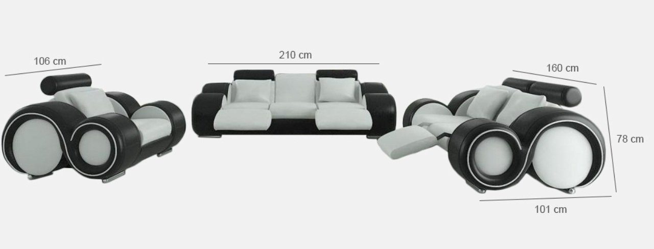 Sofa Design in Wohnzimmer Sofagarnitur Sofa, Made JVmoebel Komplett Couch Patentiertes Europe