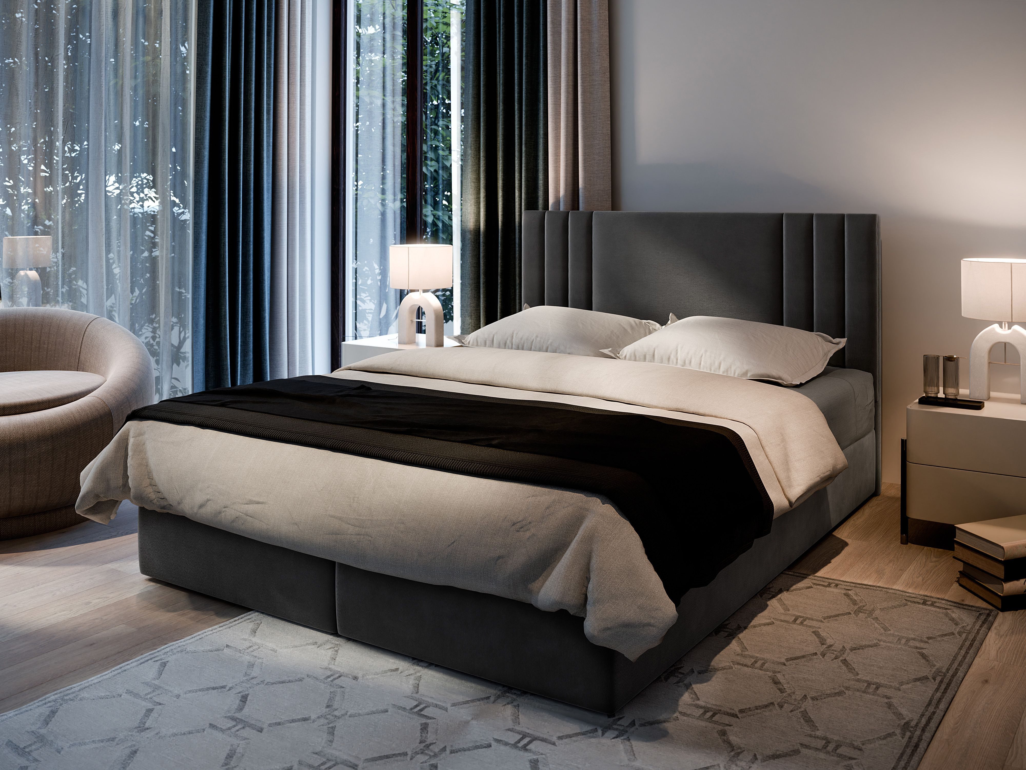 Masseno Boxbett BRES 180x200 cm mit Bonell Matratze und Topper günstig online kaufen