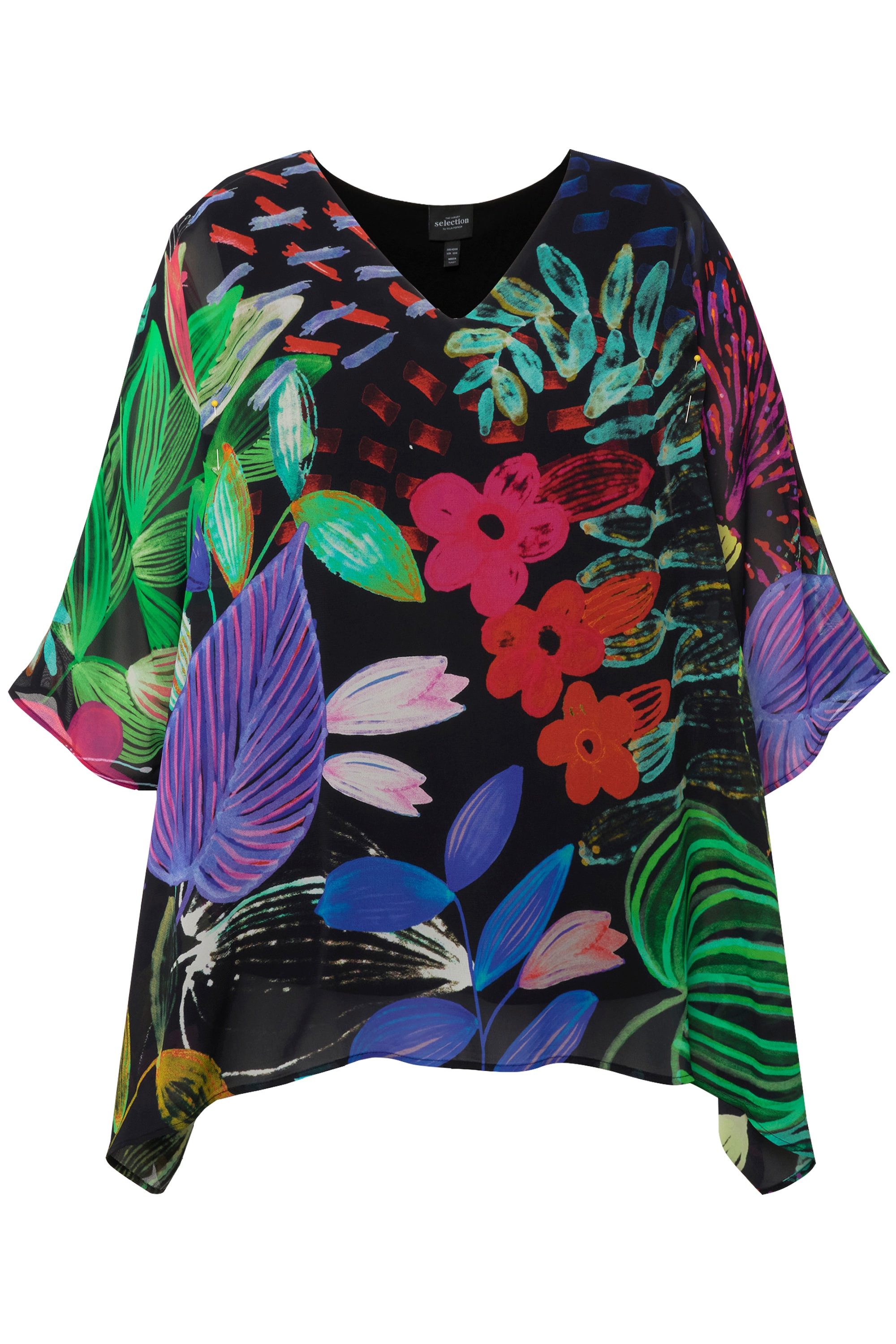 Ulla Popken Tunika Bluse doppellagig Oversized günstig online kaufen