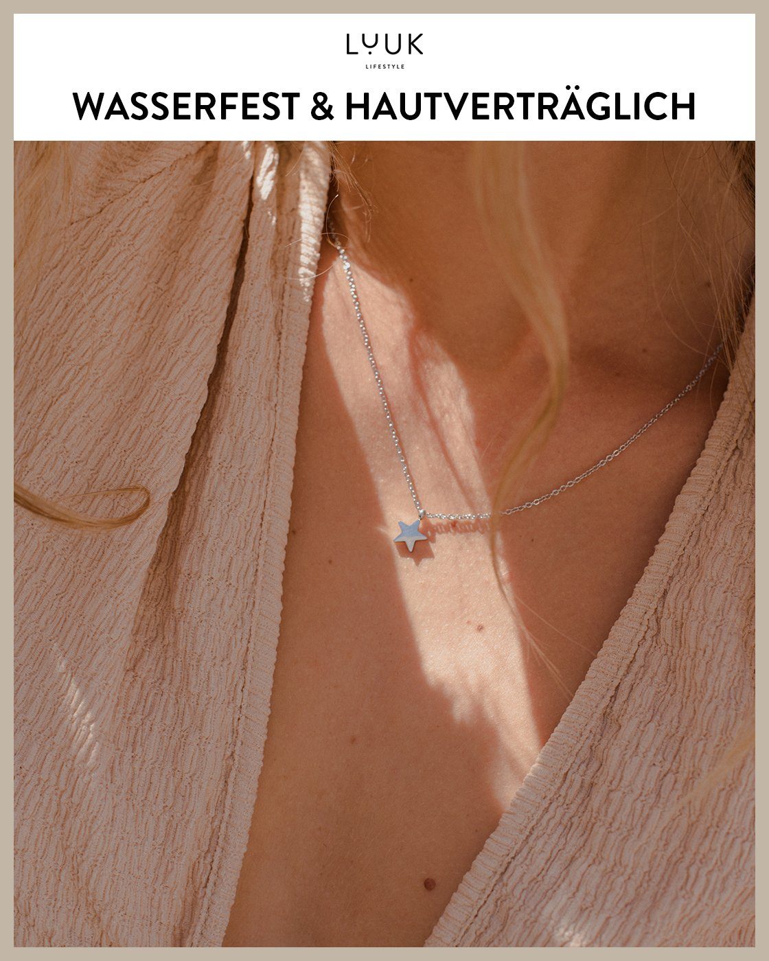 LUUK LIFESTYLE Freundschaftskette Stern, Stern Anhänger und Freundschaftskarte