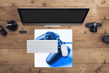 MuchoWow Gaming Mauspad Gaming-Controller - Blau (1-St), Mousepad mit Rutschfester Unterseite, Gaming, 40x40 cm, XXL, Großes