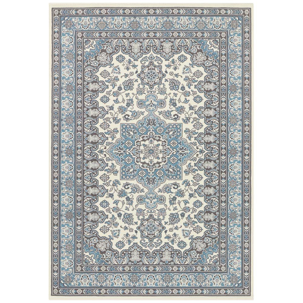 NOURISTAN Teppich Orientalischer Kurzflor Teppich Parun Täbriz Creme hellbl günstig online kaufen