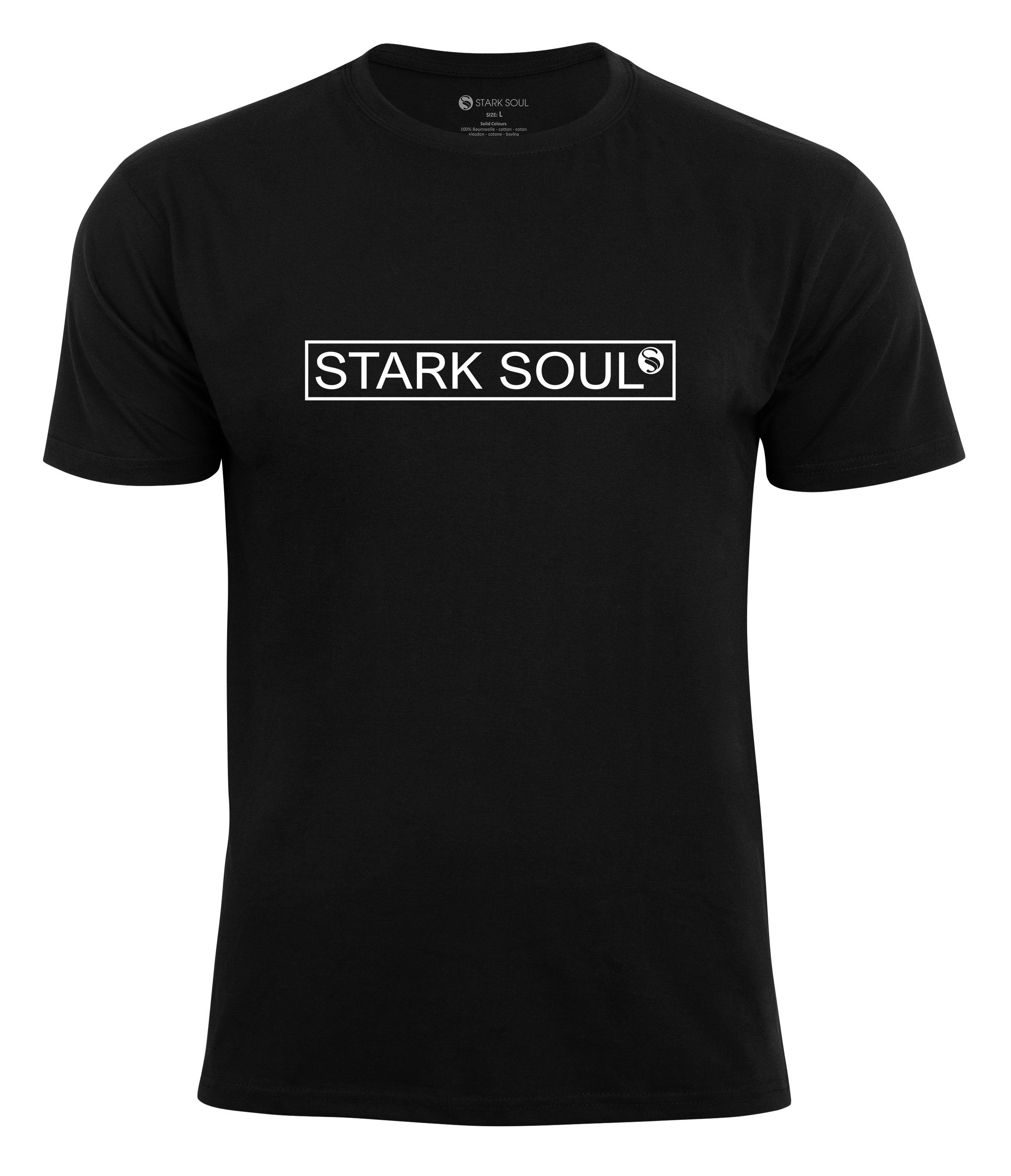 Stark Soul® T-Shirt Rundhals T-Shirt mit Logo Schwarz