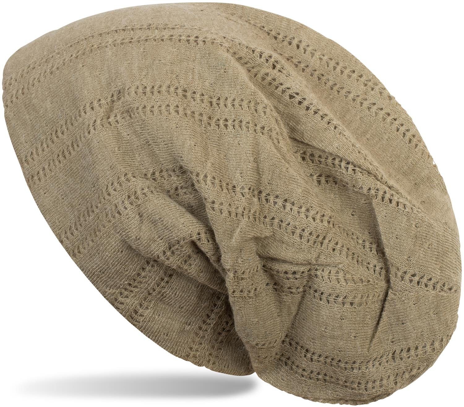 styleBREAKER Strickmütze Feinstrick Beanie mit Lochmuster günstig online kaufen