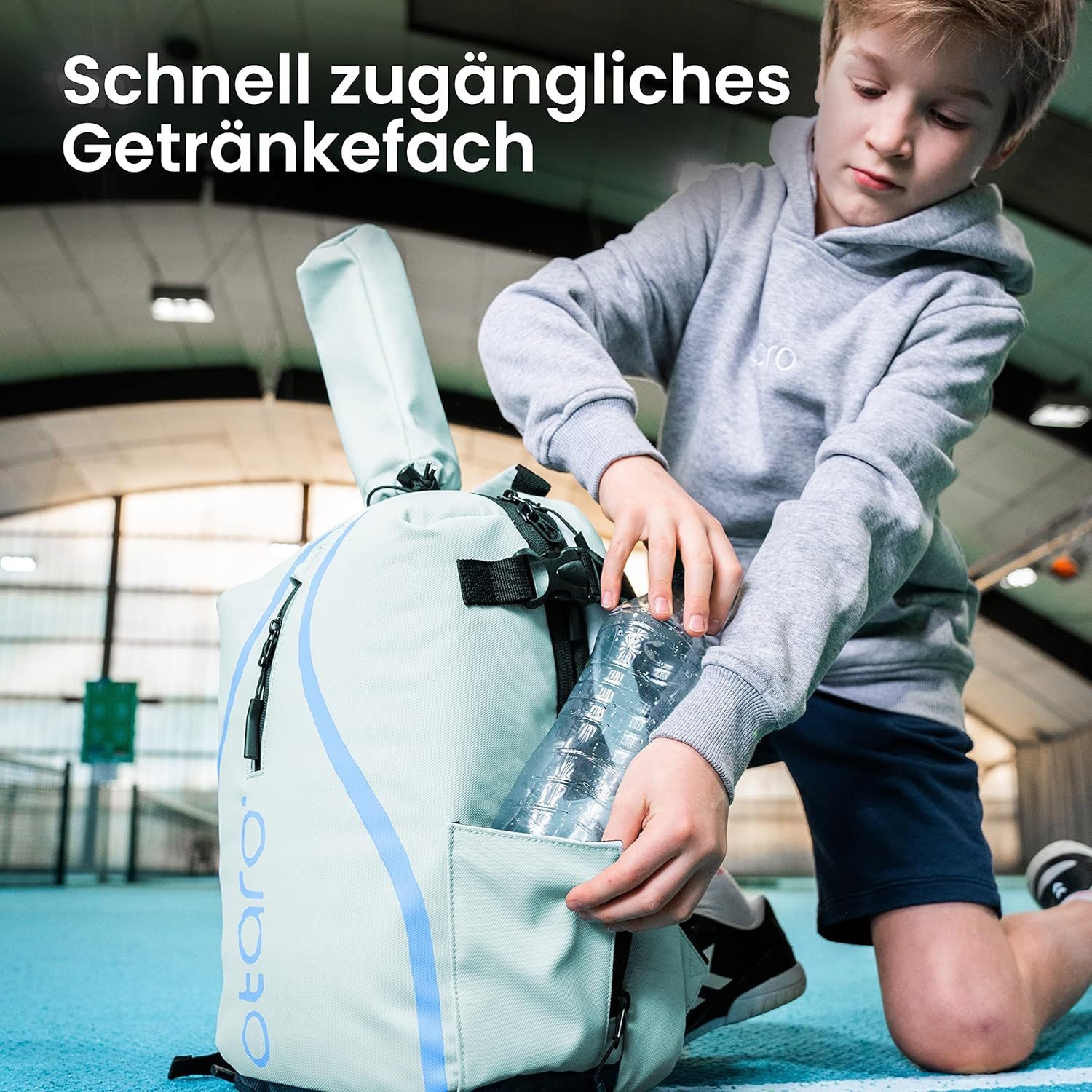 Otaro Tennisrucksack Kinder Tennisrucksack mit Schuhfach, Kids 19L