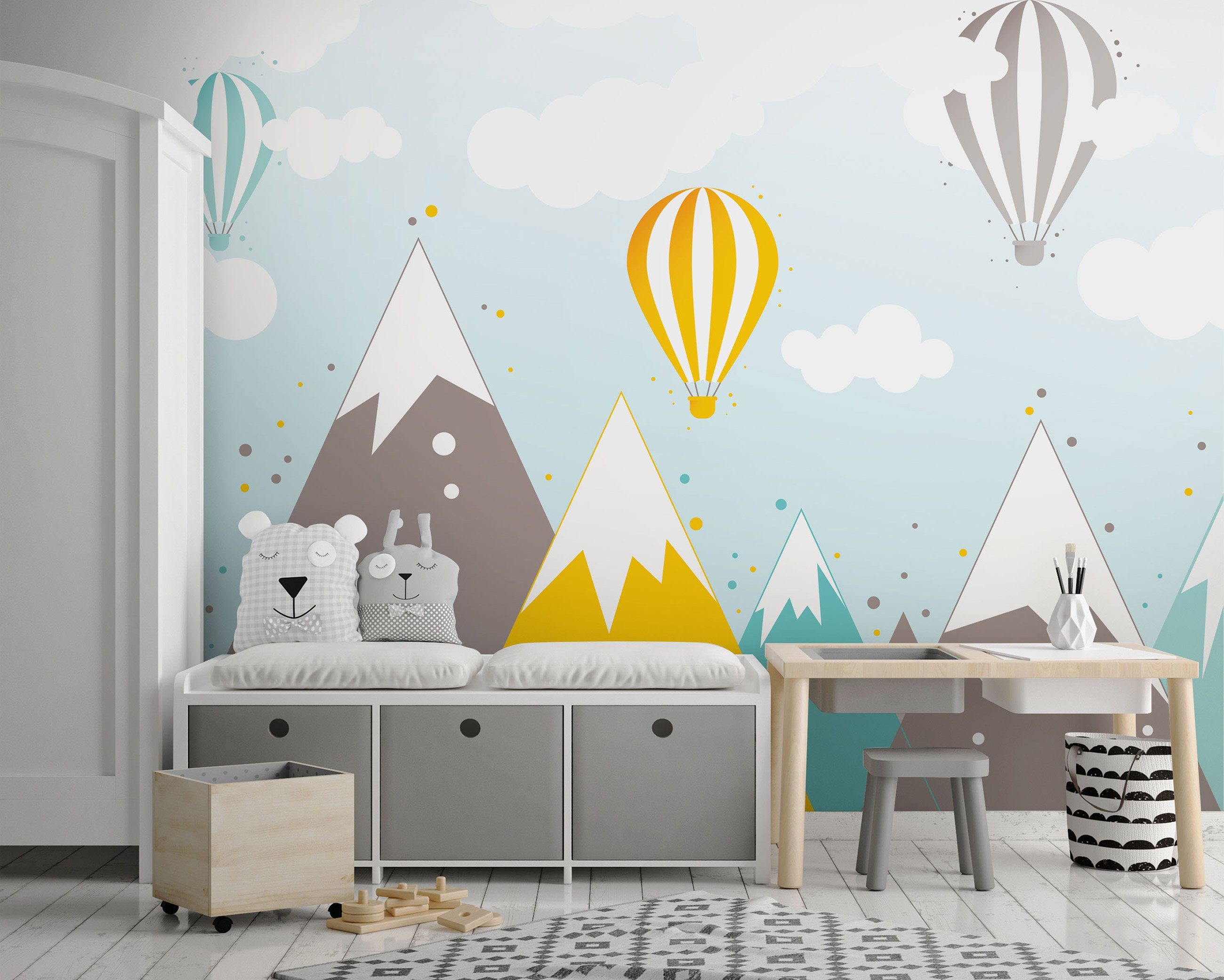 Wallarena Fototapete Kinderzimmer Jungen Berge Ballon günstig online kaufen