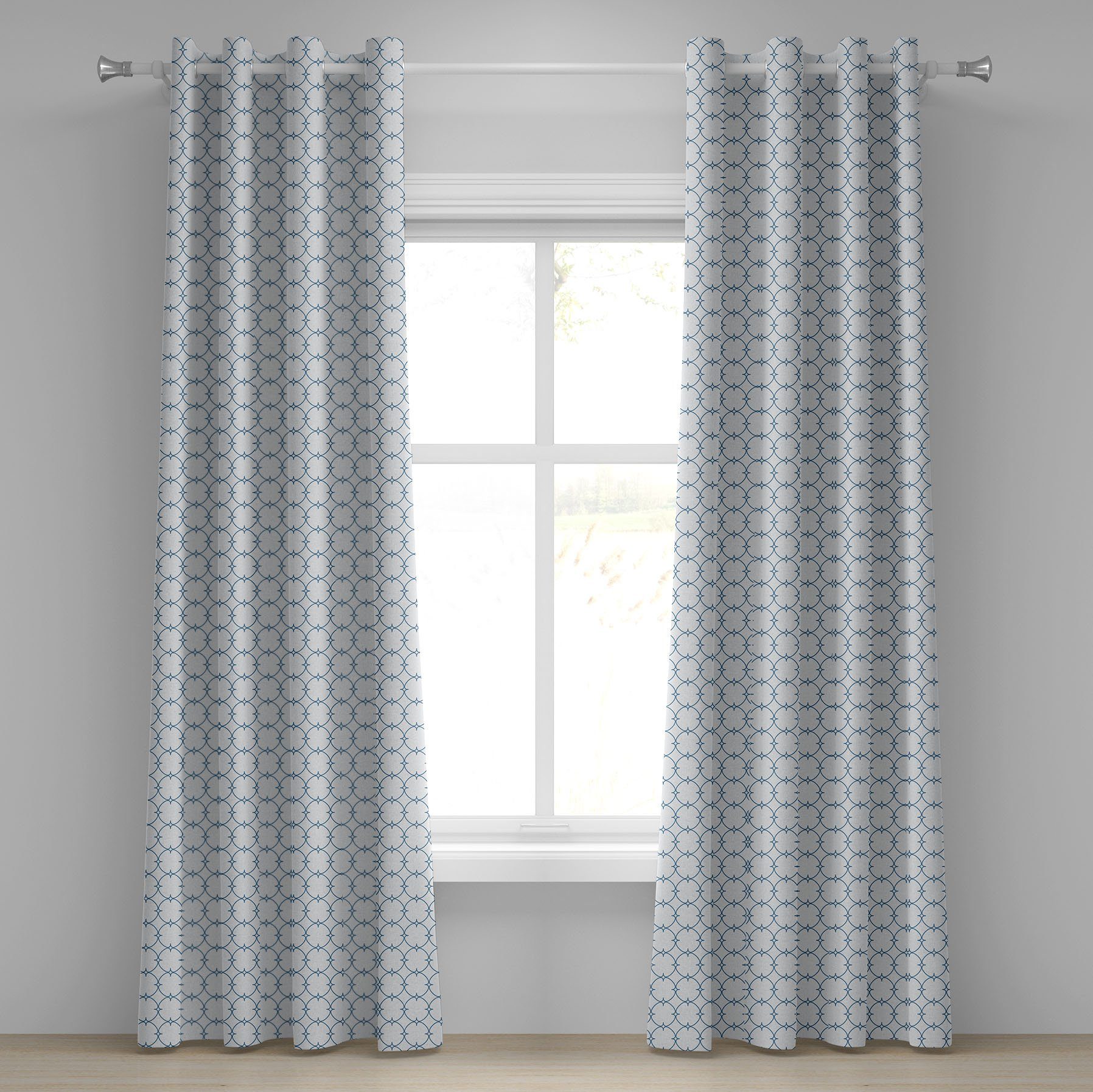 Gardine 2-Panel-Fenstervorhänge Einfache Dekorative Jahrgang Retro Wohnzimmer, Abakuhaus, für Kariert Schlafzimmer