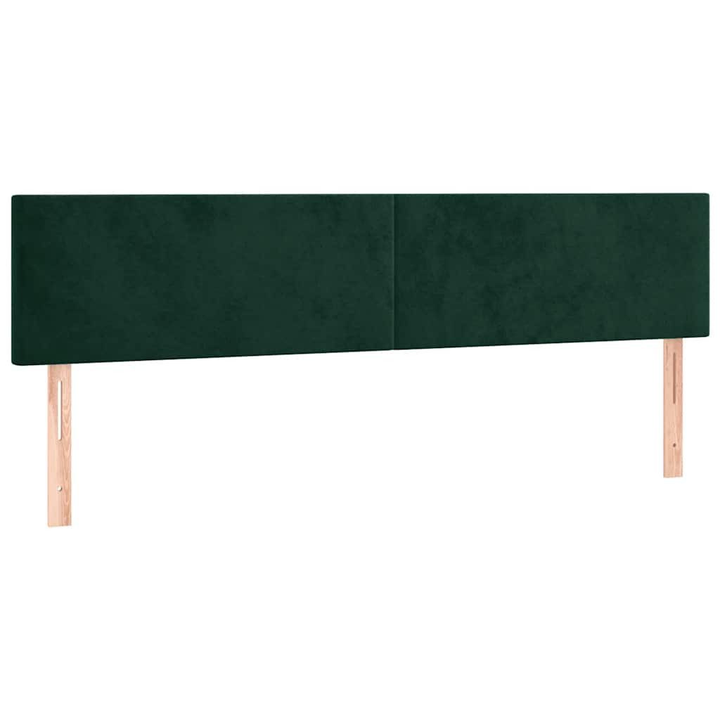 vidaXL Bett LED Kopfteil Dunkelgrün 160x5x78/88 cm Samt (1-tlg)