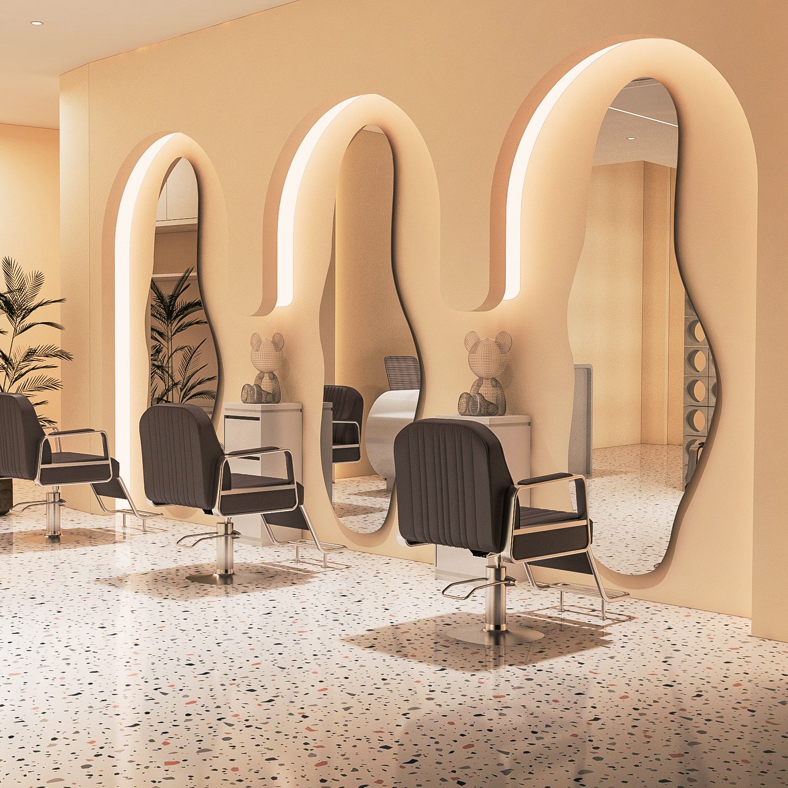 WDWRITTI Dekospiegel groß Friseurspiegel für Hairsalon Friseurladen Friseur günstig online kaufen