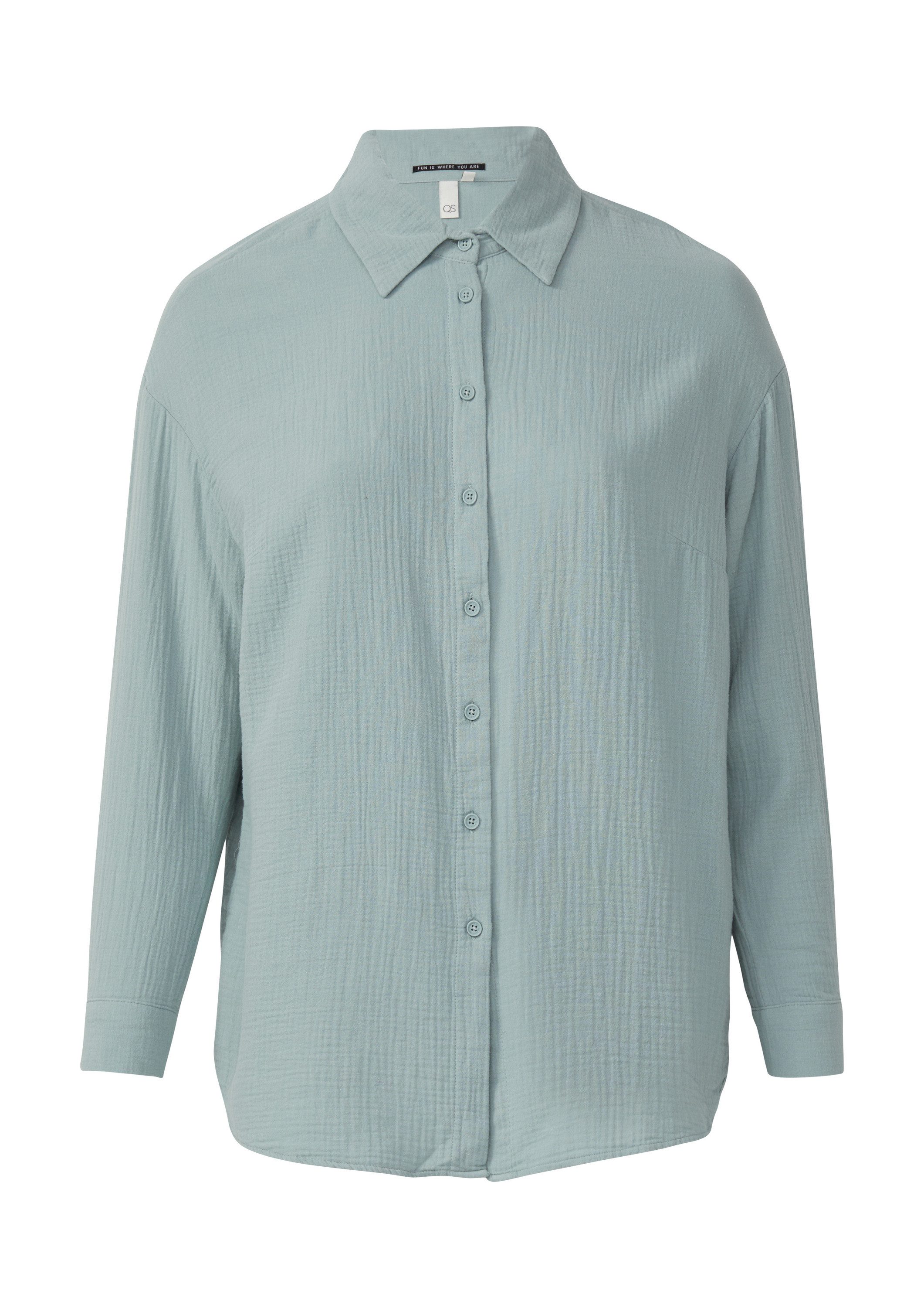 QS Langarmbluse Bluse Hemdbluse aus Musselin günstig online kaufen