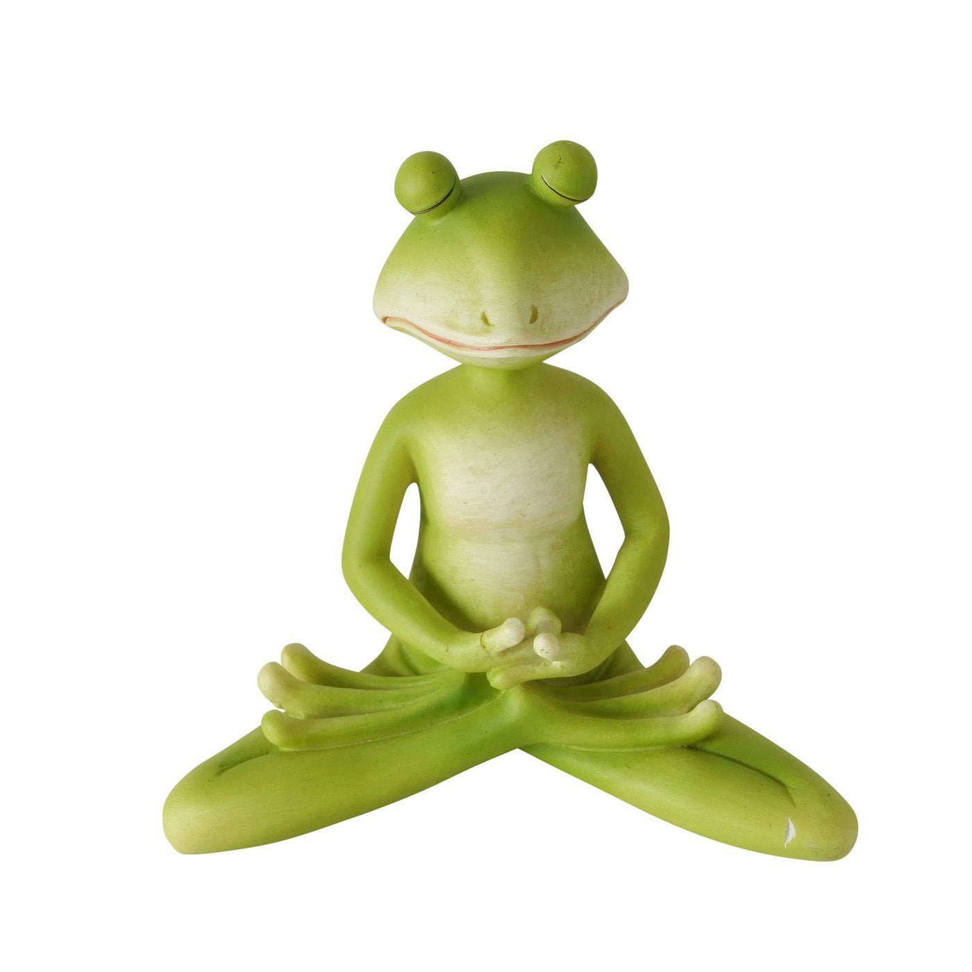 GILDE Dekoobjekt 3er Set Handgefertigte Entspannende Froschfiguren Yoga-Haltungen in 